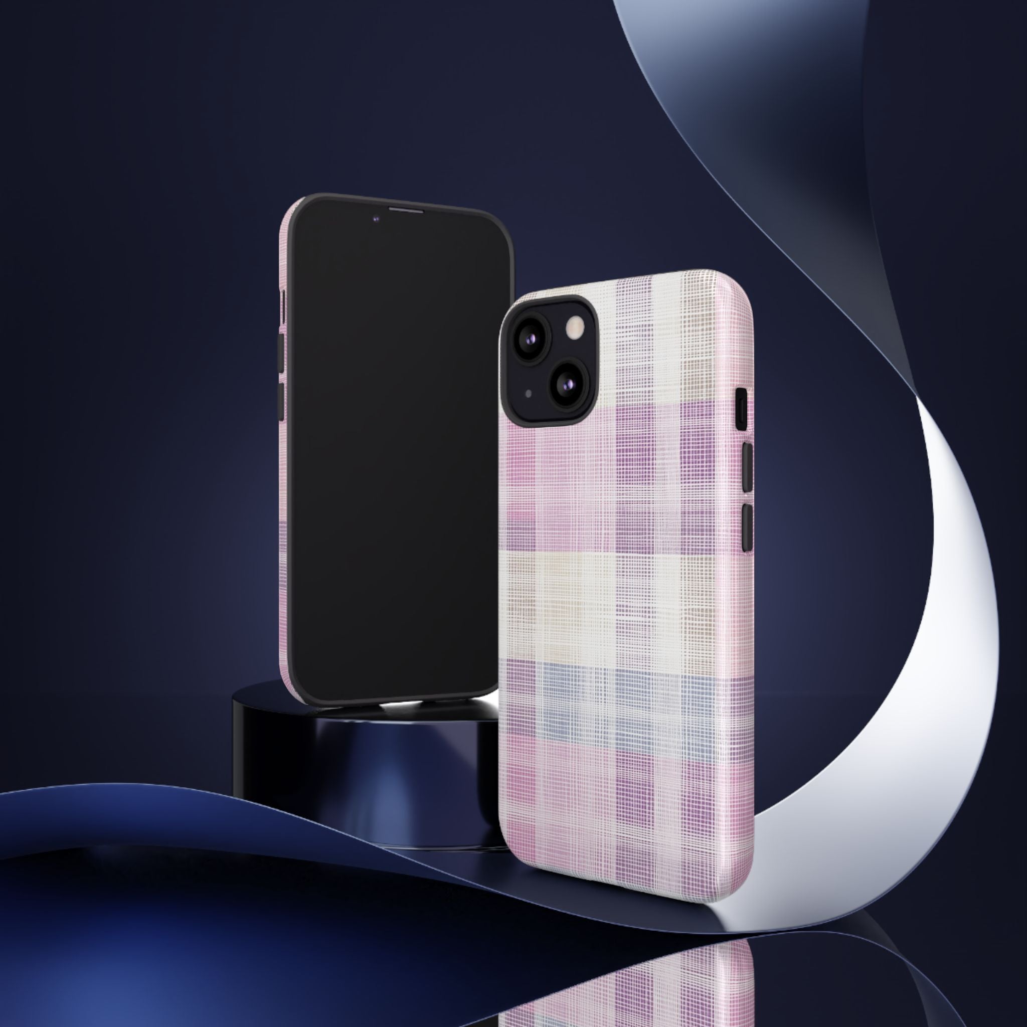 Pink Plaid Phone Case, Trendy Accessories, Birthday, Everyday Use, Tough Cases