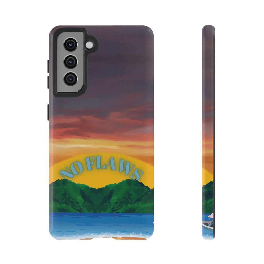 Sunset 'No Flaws' Tough Phone Case — Tropical Beach Protective Cover