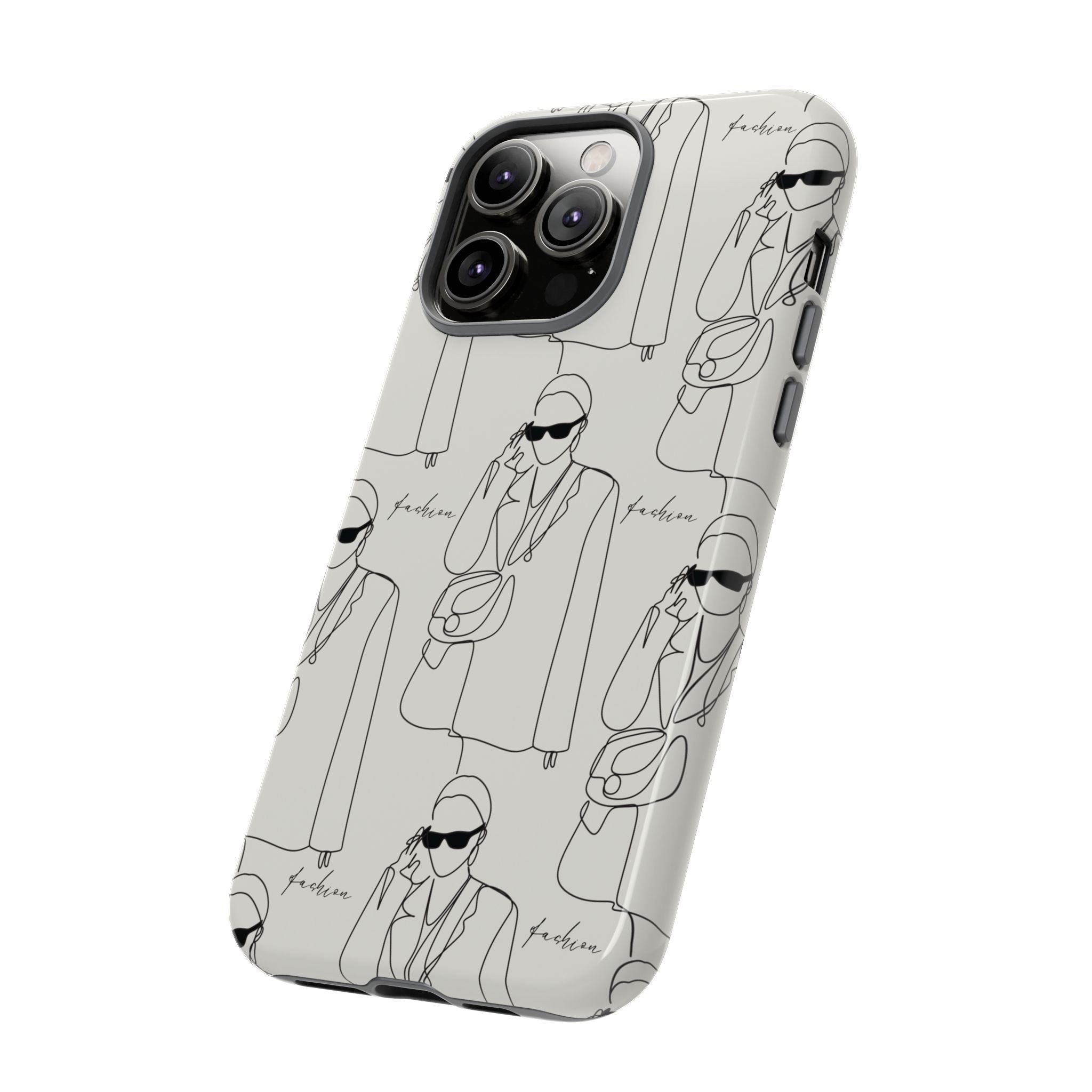Fashion Sketch Phone Case — Minimalist Chic Designer Pattern