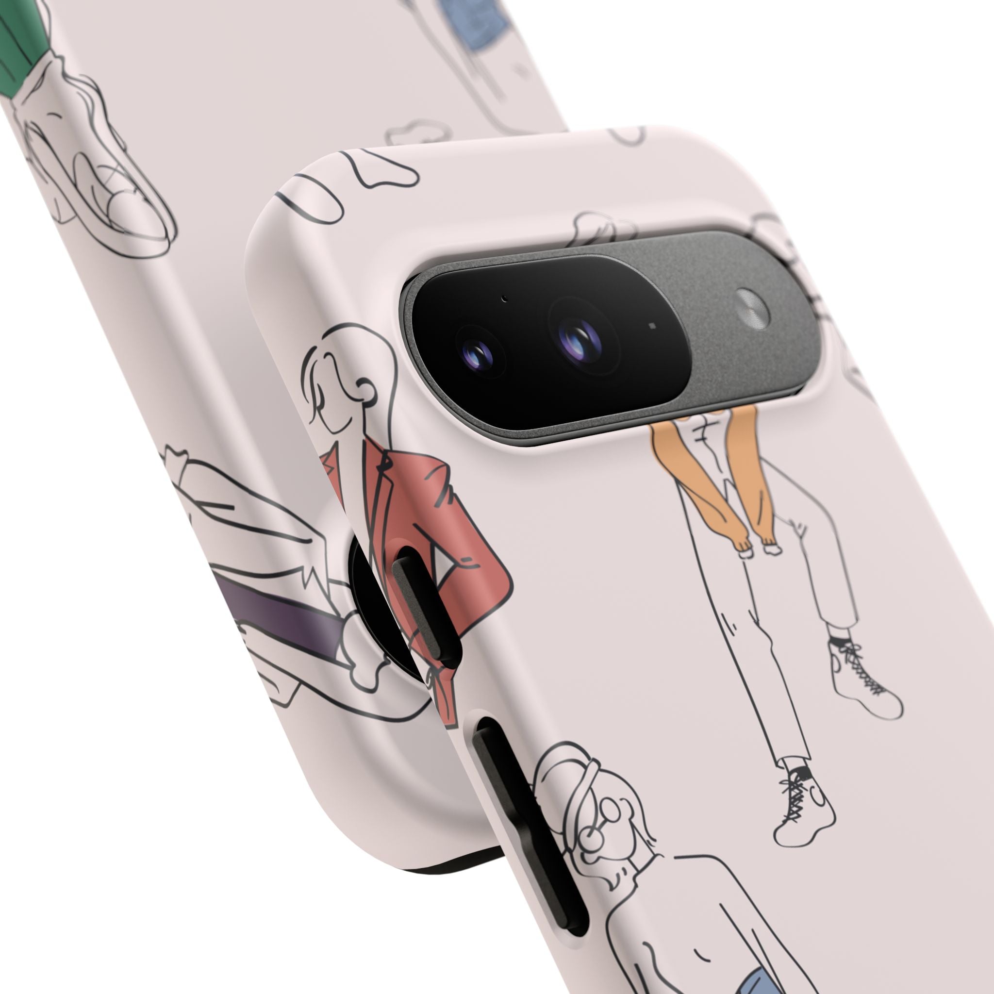 Dancing Women Pattern Phone Case — Chic Pastel Protective Phone Cover