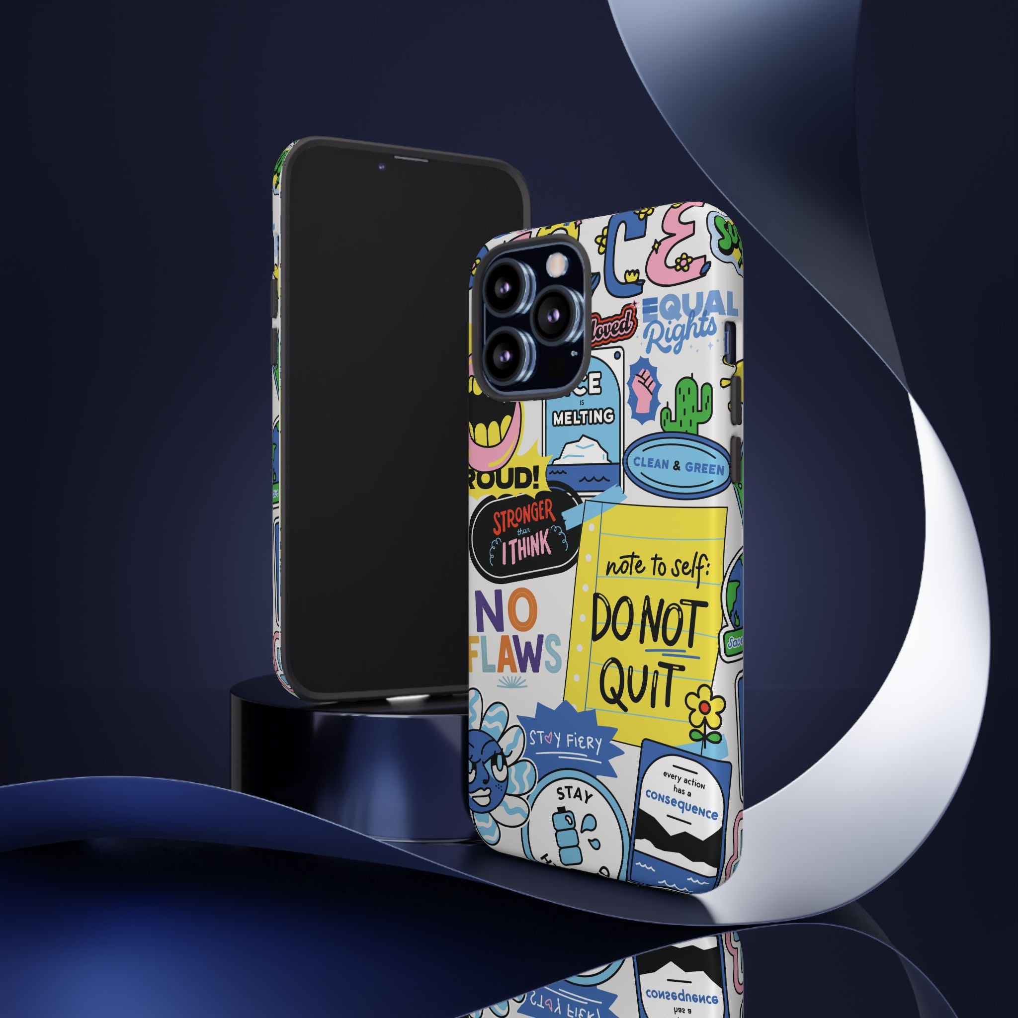 Sticker Collage Phone Case — Motivational "Do Not Quit" Protective Cover