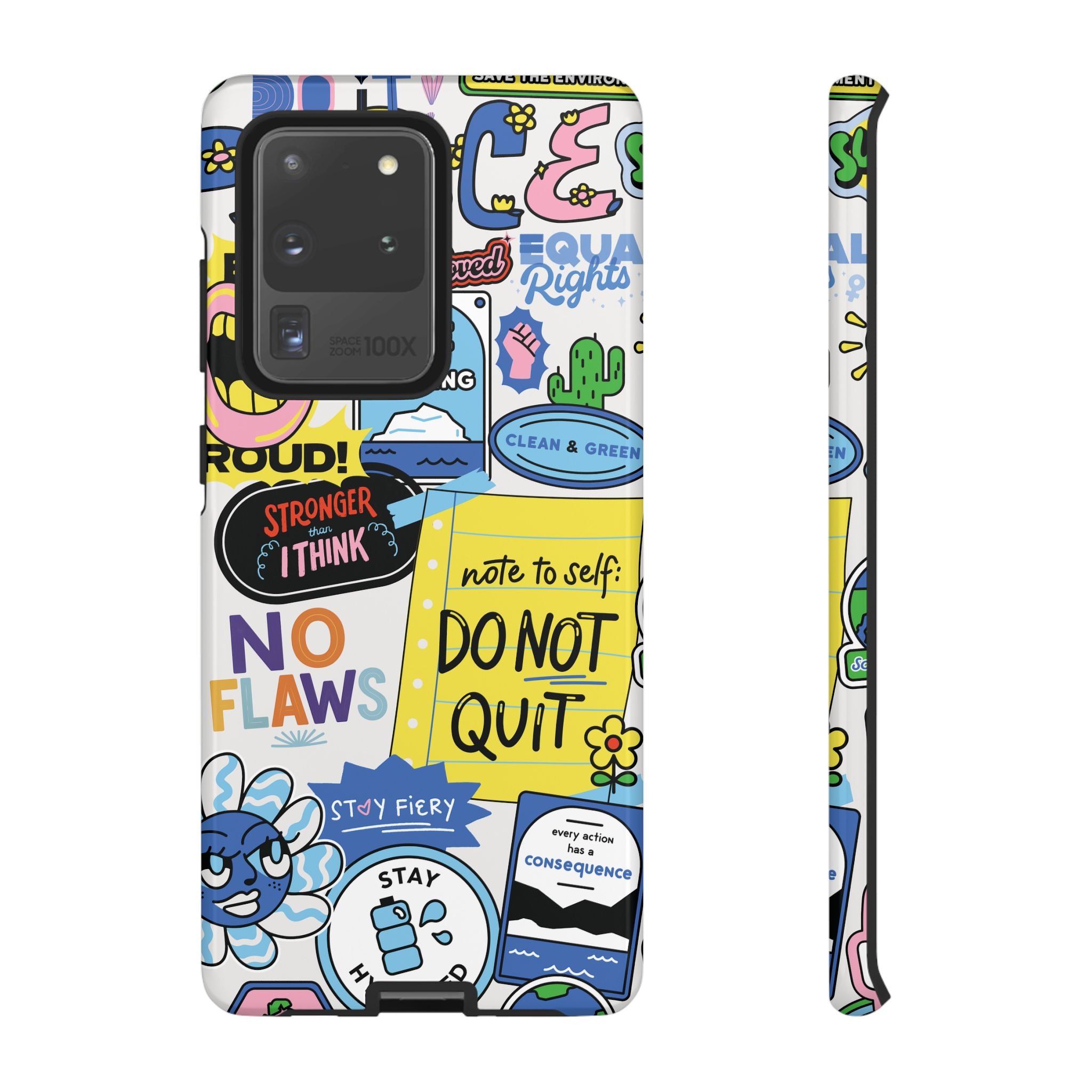Sticker Collage Phone Case — Motivational "Do Not Quit" Protective Cover