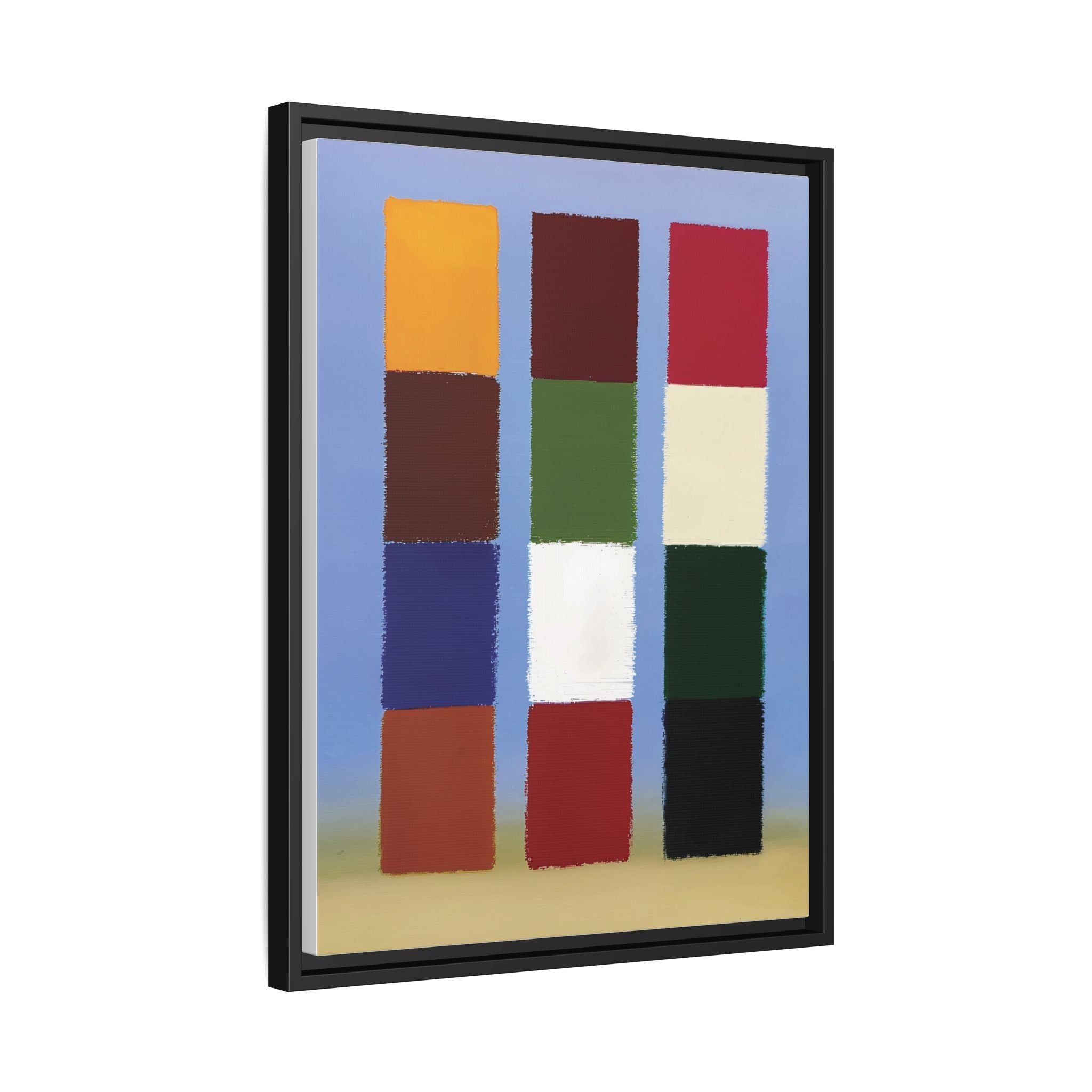 Framed Matte Canvas - Abstract Color Block Wall Art