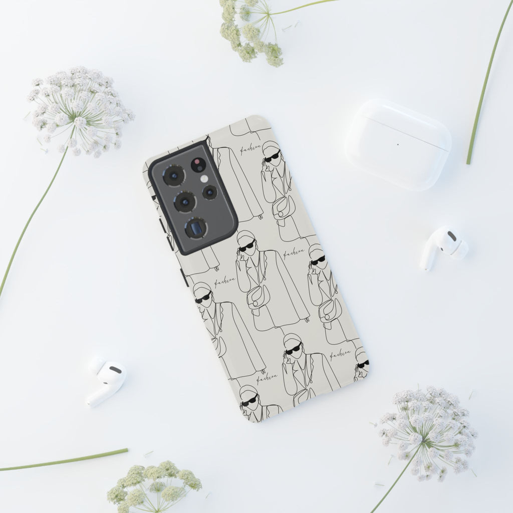 Fashion Sketch Phone Case — Minimalist Chic Designer Pattern