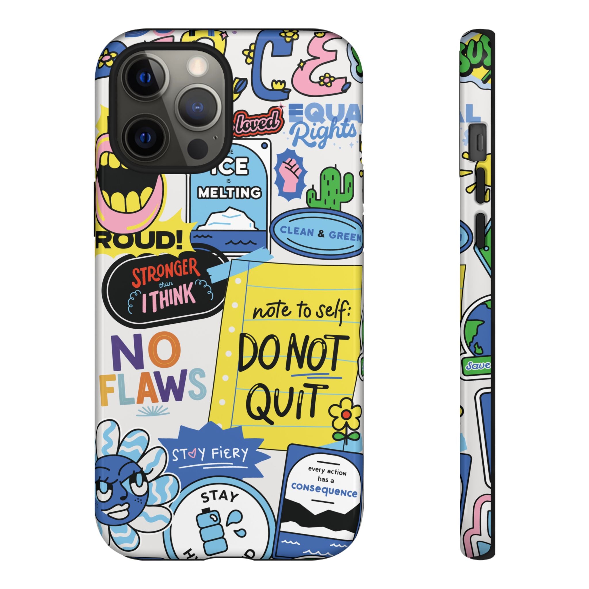 Sticker Collage Phone Case — Motivational "Do Not Quit" Protective Cover