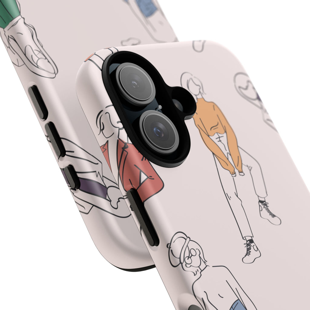 Dancing Women Pattern Phone Case — Chic Pastel Protective Phone Cover