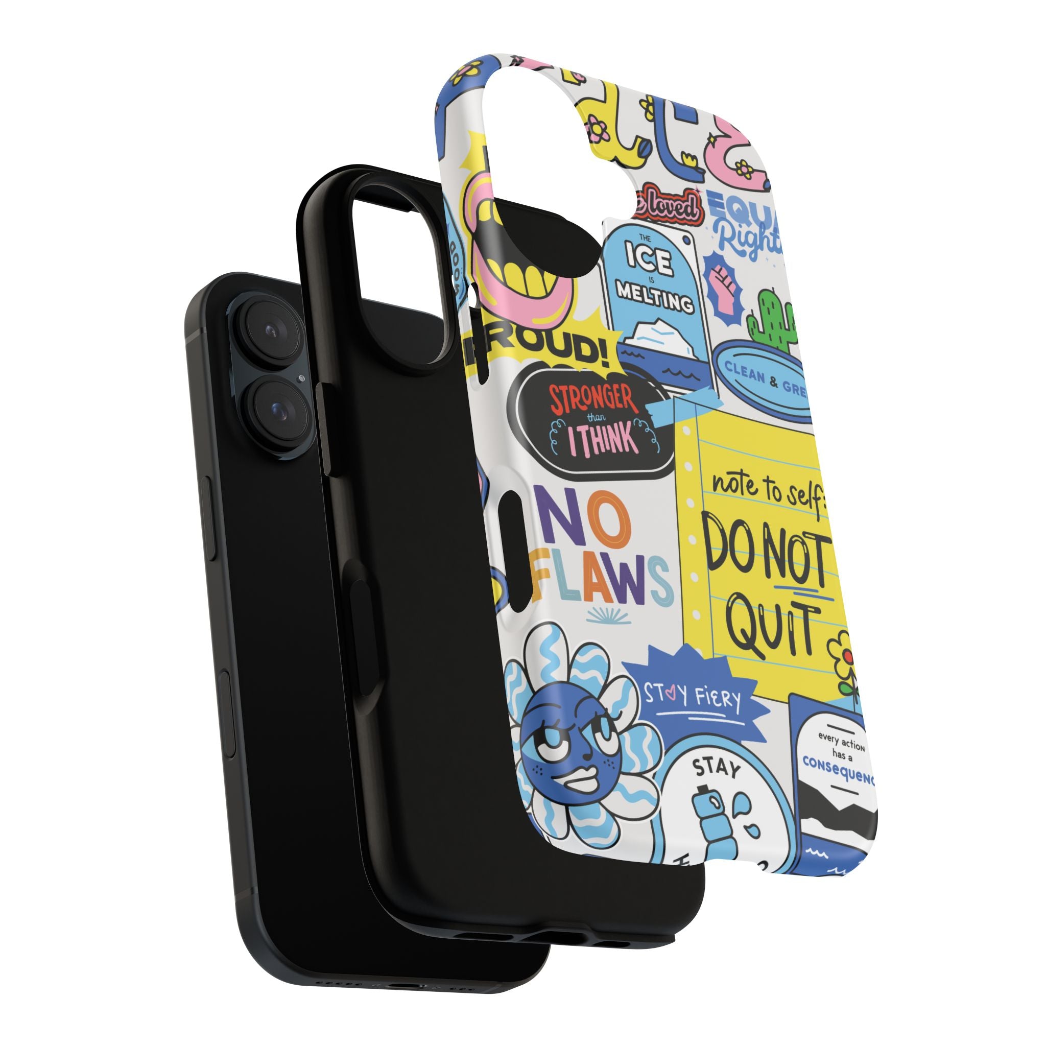 Sticker Collage Phone Case — Motivational "Do Not Quit" Protective Cover