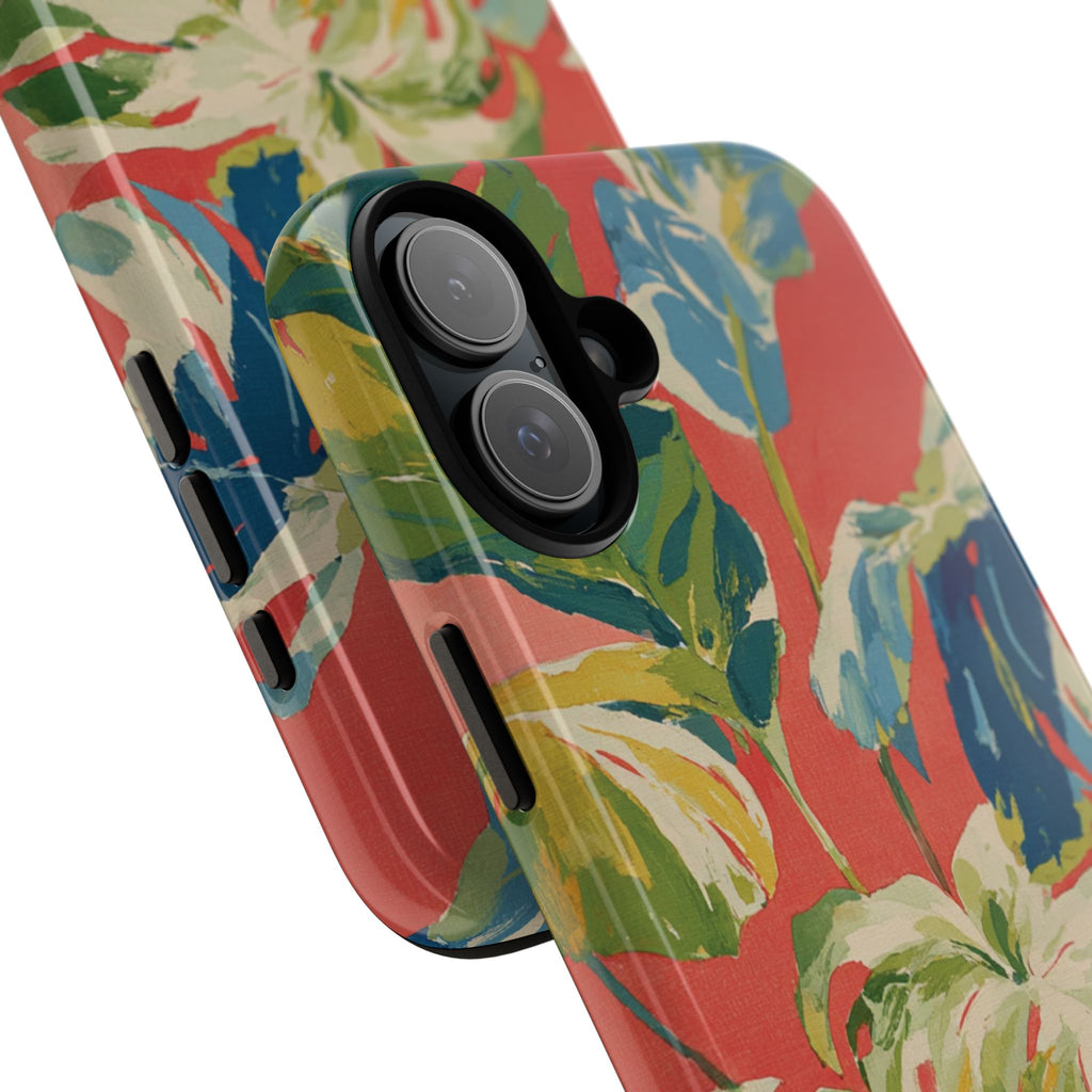 Tropical Phone Case, Floral Tough Case, Vibrant Phone Cover for Summer