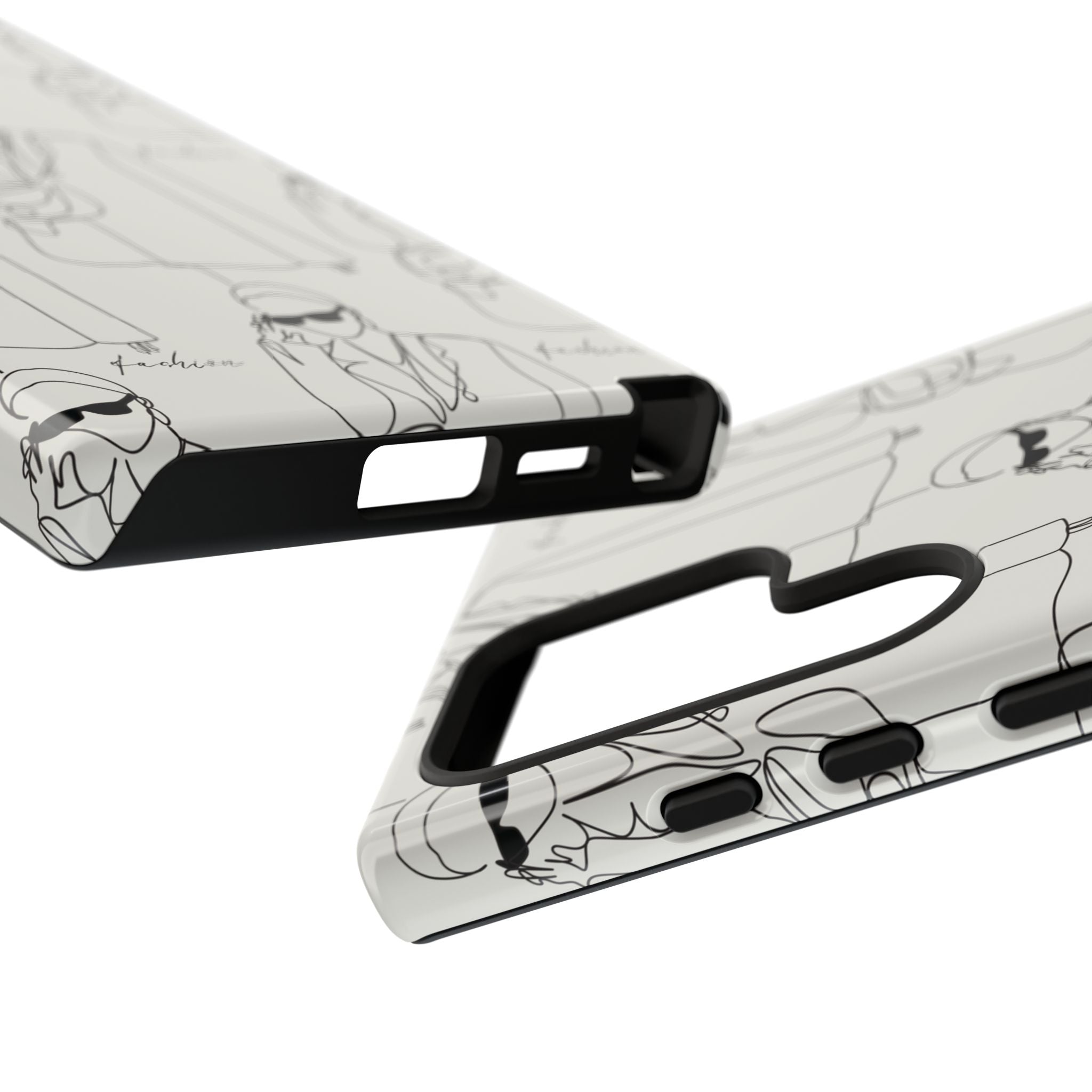 Fashion Sketch Phone Case — Minimalist Chic Designer Pattern
