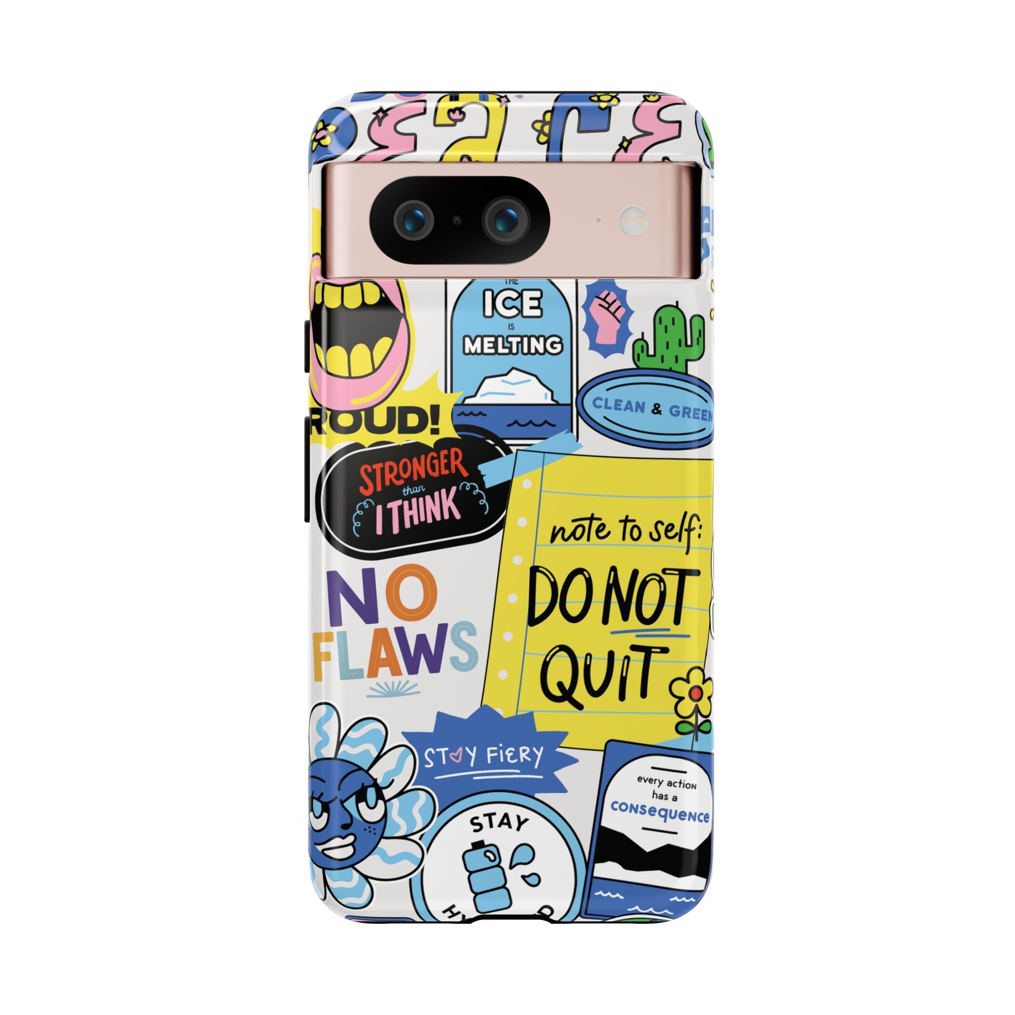 Sticker Collage Phone Case — Motivational "Do Not Quit" Protective Cover