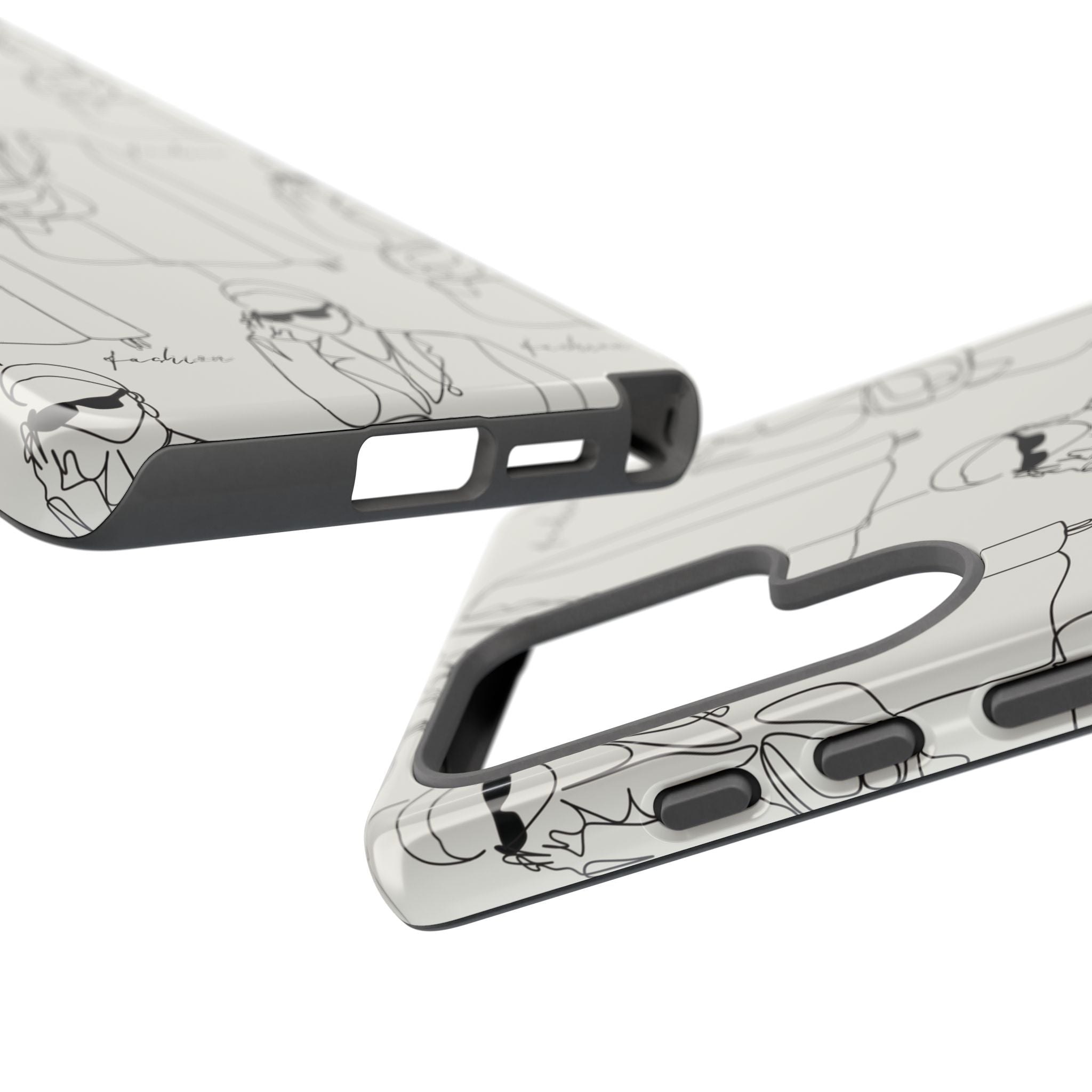 Fashion Sketch Phone Case — Minimalist Chic Designer Pattern
