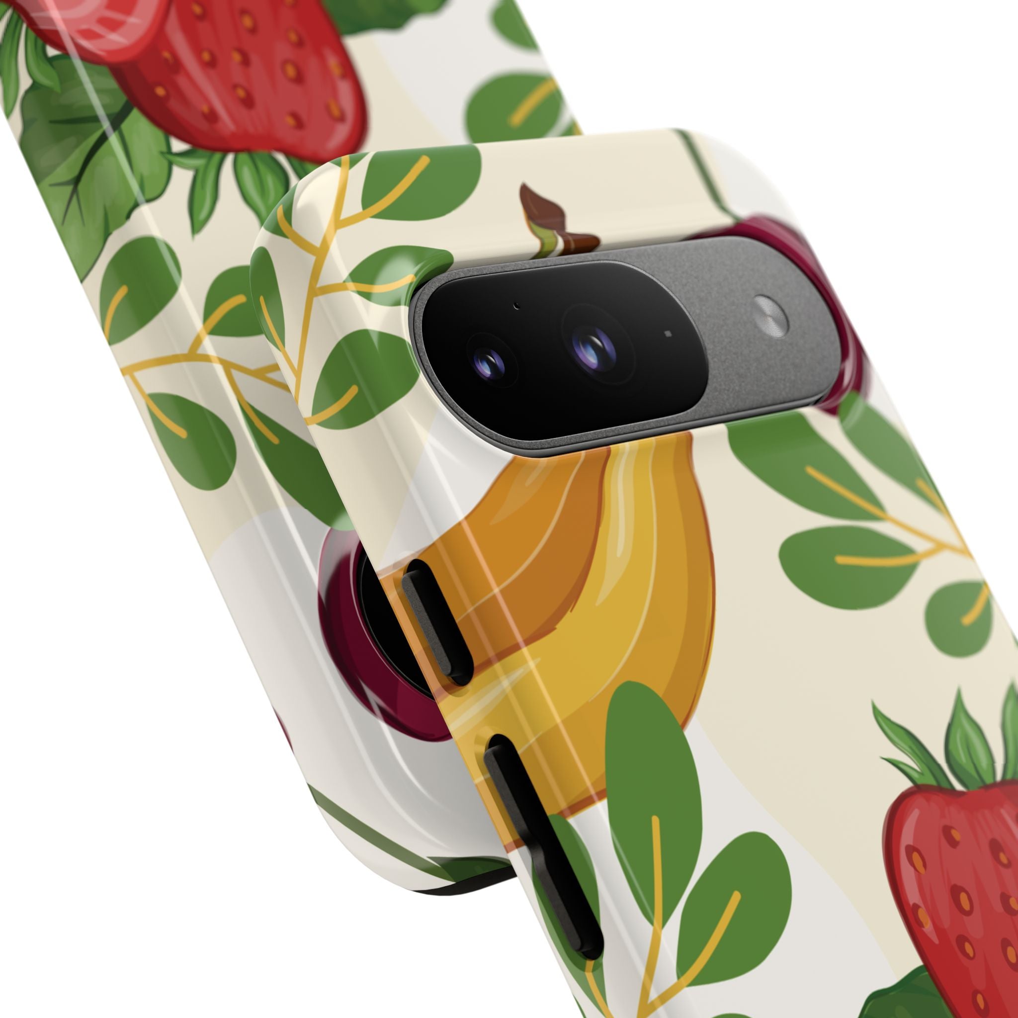 Fruit Pattern Tough Case — Floral Strawberry & Banana Phone Cover