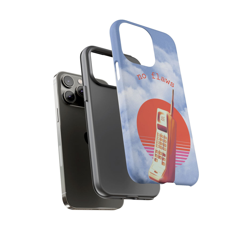 Retro “No Flaws” Phone Tough Case — Vintage 90s Aesthetic Protective Phone Case