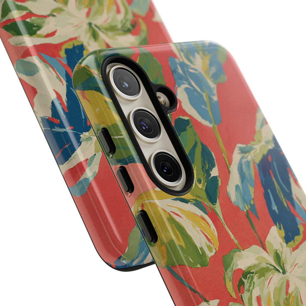 Tropical Phone Case, Floral Tough Case, Vibrant Phone Cover for Summer