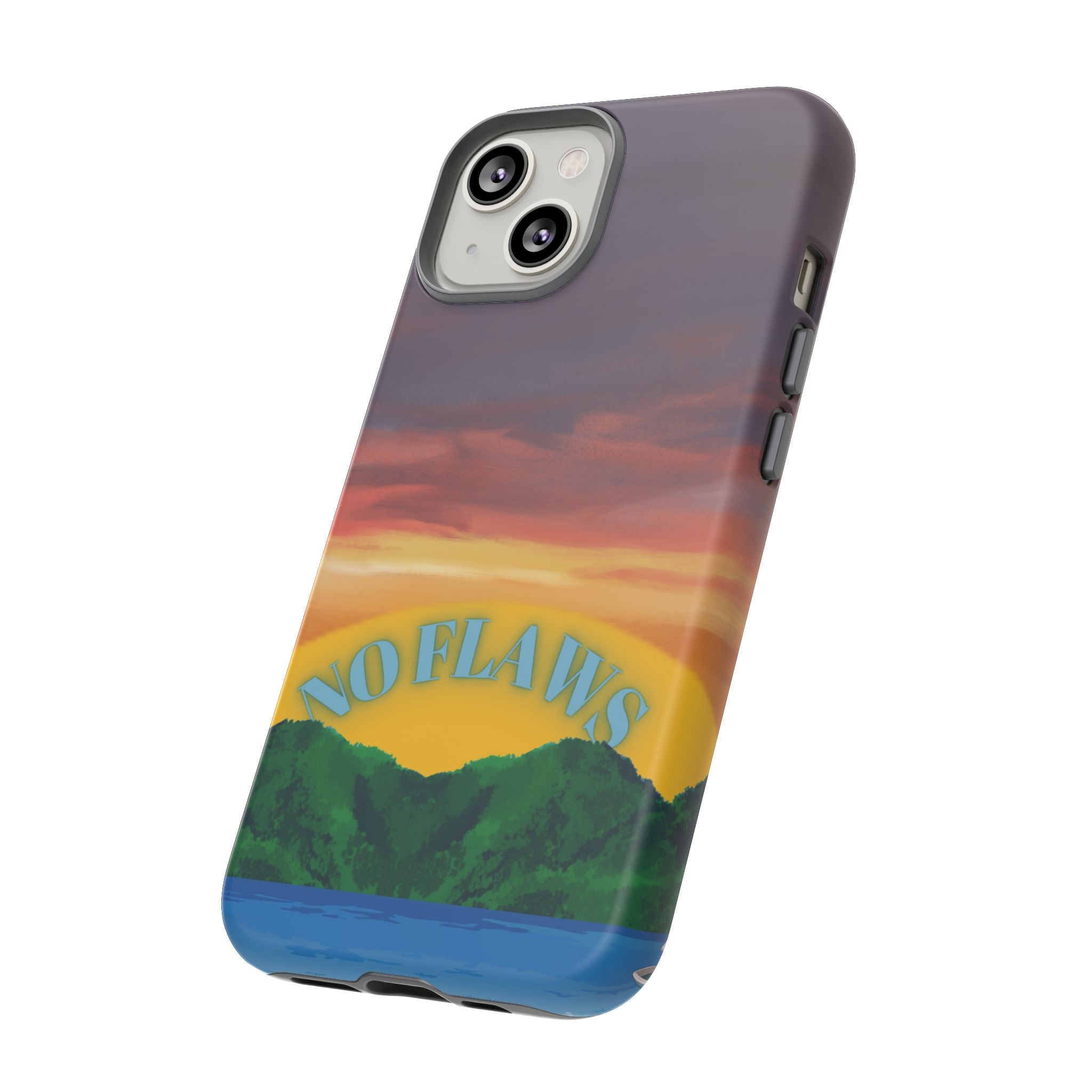 Sunset 'No Flaws' Tough Phone Case — Tropical Beach Protective Cover