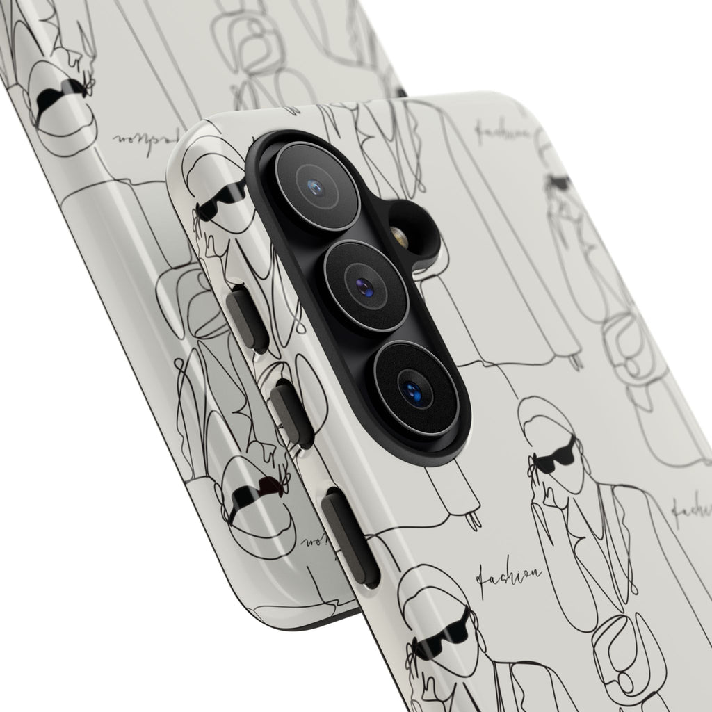 Fashion Sketch Phone Case — Minimalist Chic Designer Pattern
