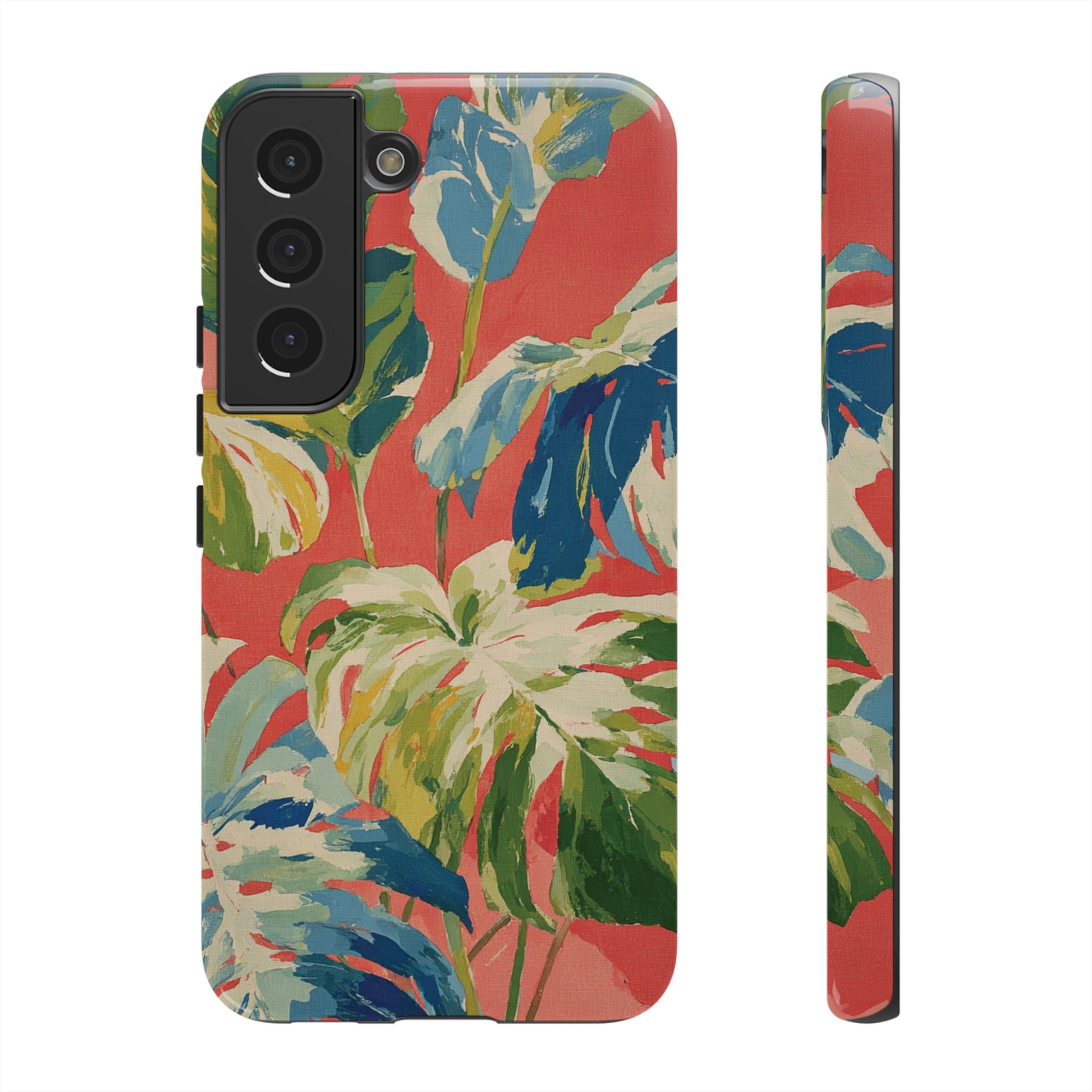 Tropical Phone Case, Floral Tough Case, Vibrant Phone Cover for Summer