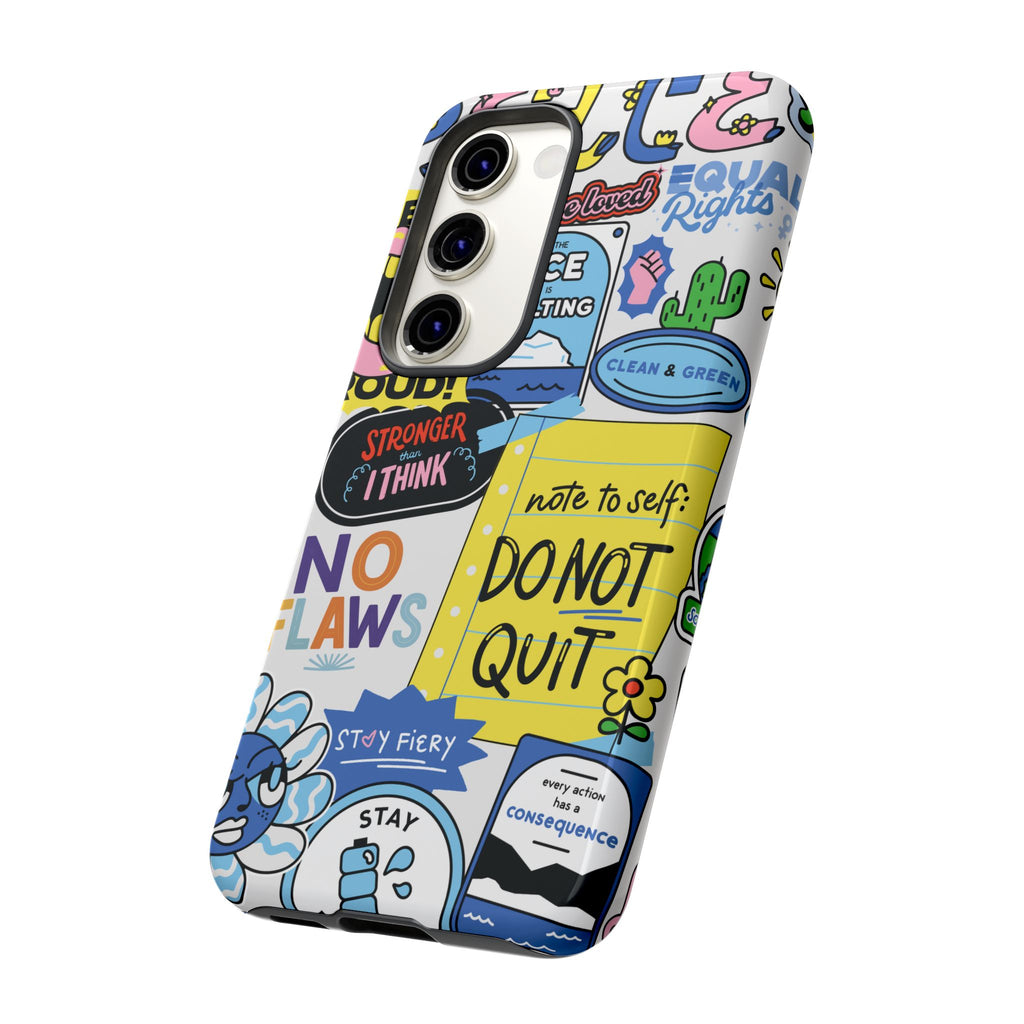Sticker Collage Phone Case — Motivational "Do Not Quit" Protective Cover