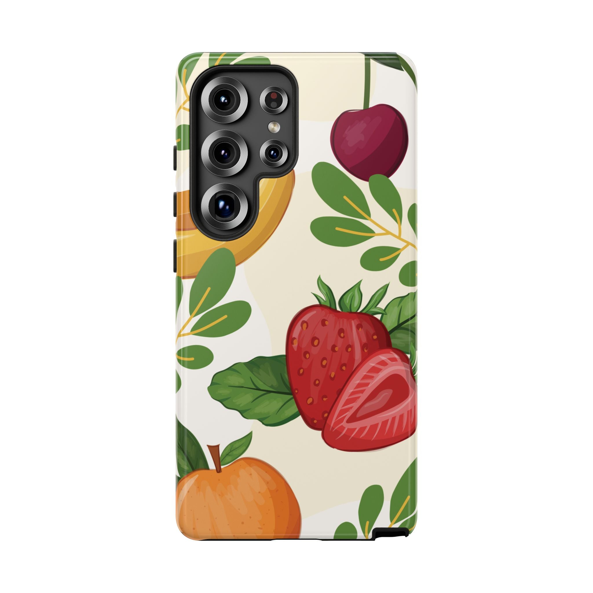 Fruit Pattern Tough Case — Floral Strawberry & Banana Phone Cover