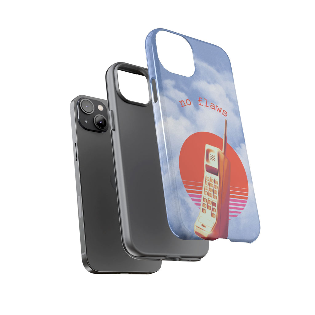 Retro “No Flaws” Phone Tough Case — Vintage 90s Aesthetic Protective Phone Case