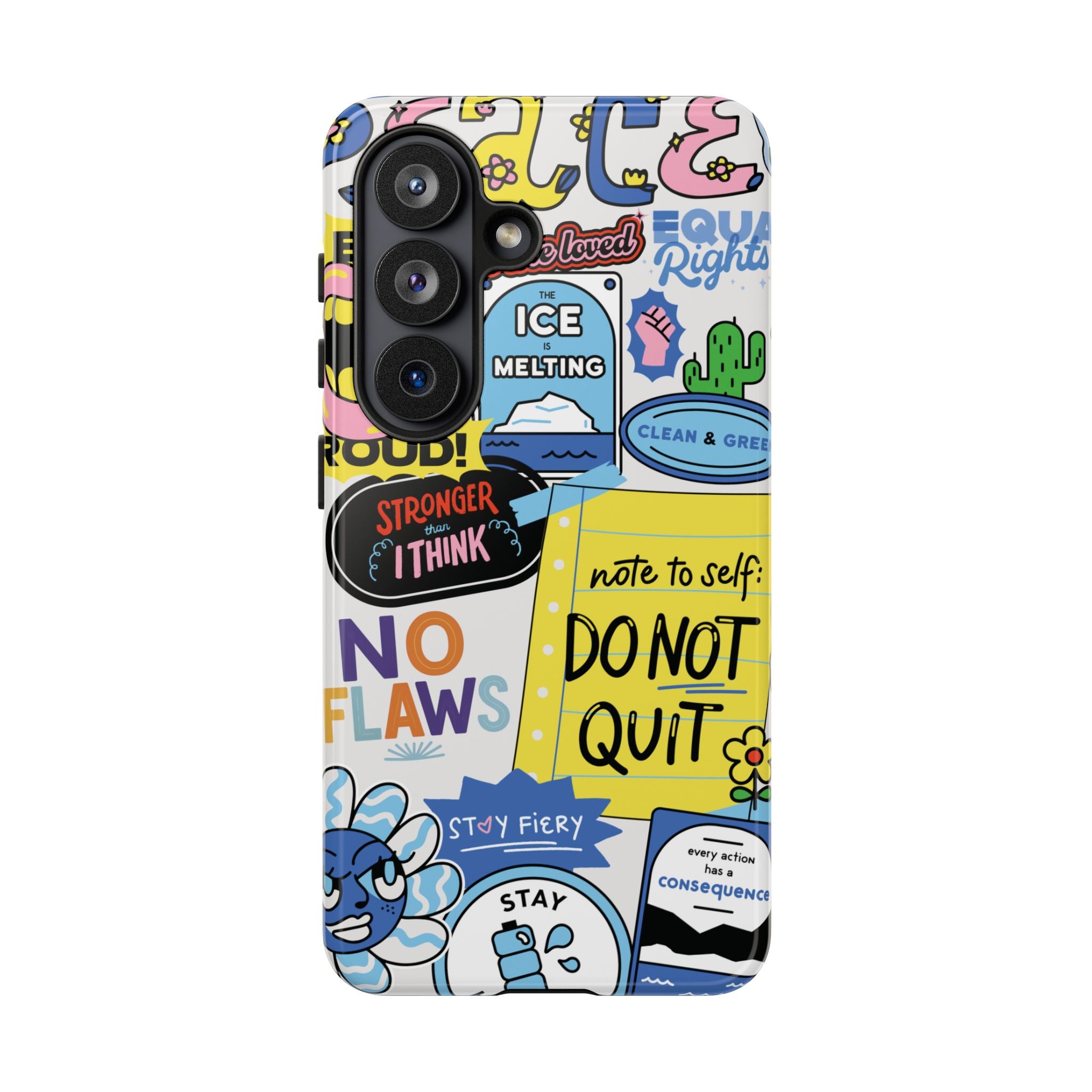 Sticker Collage Phone Case — Motivational "Do Not Quit" Protective Cover