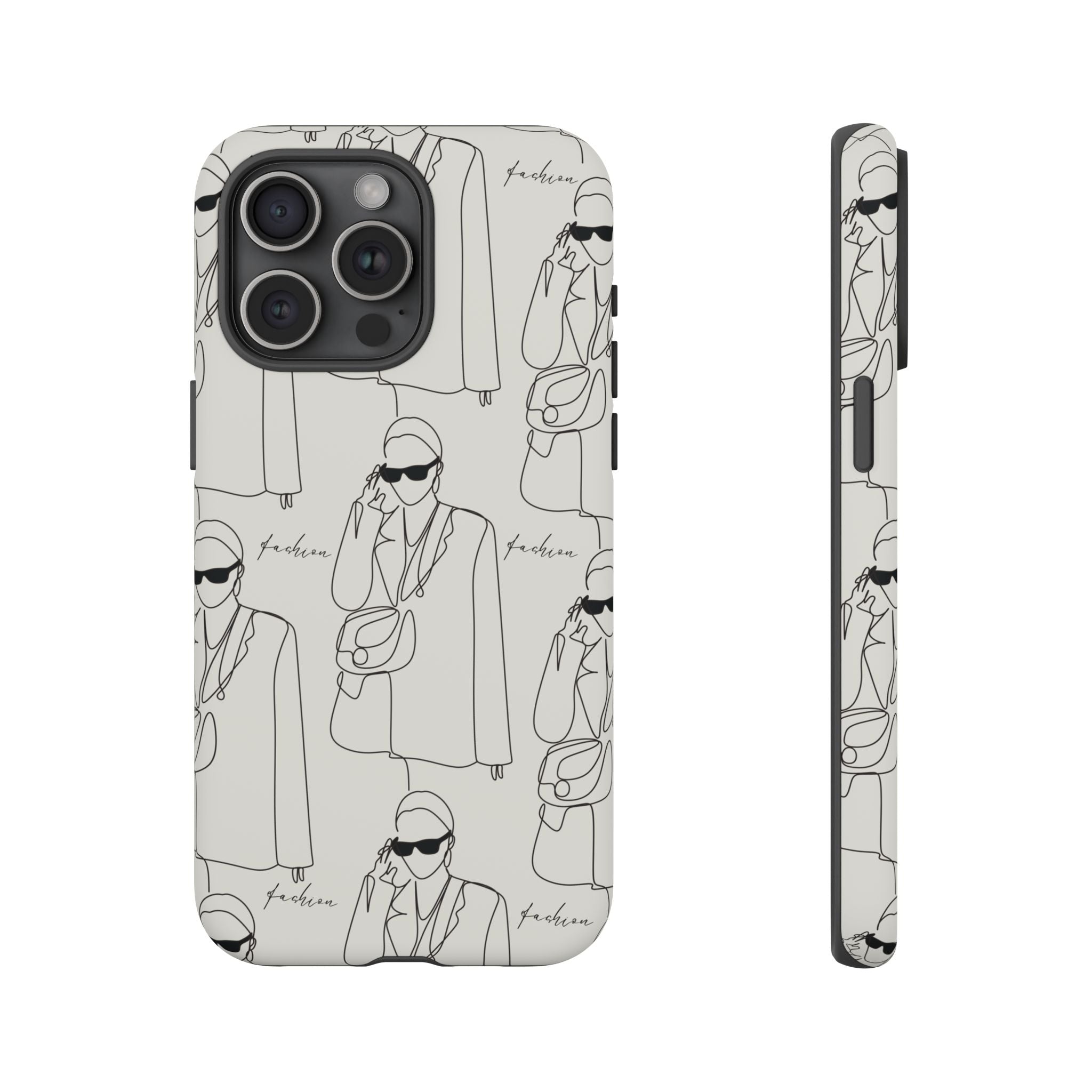 Fashion Sketch Phone Case — Minimalist Chic Designer Pattern
