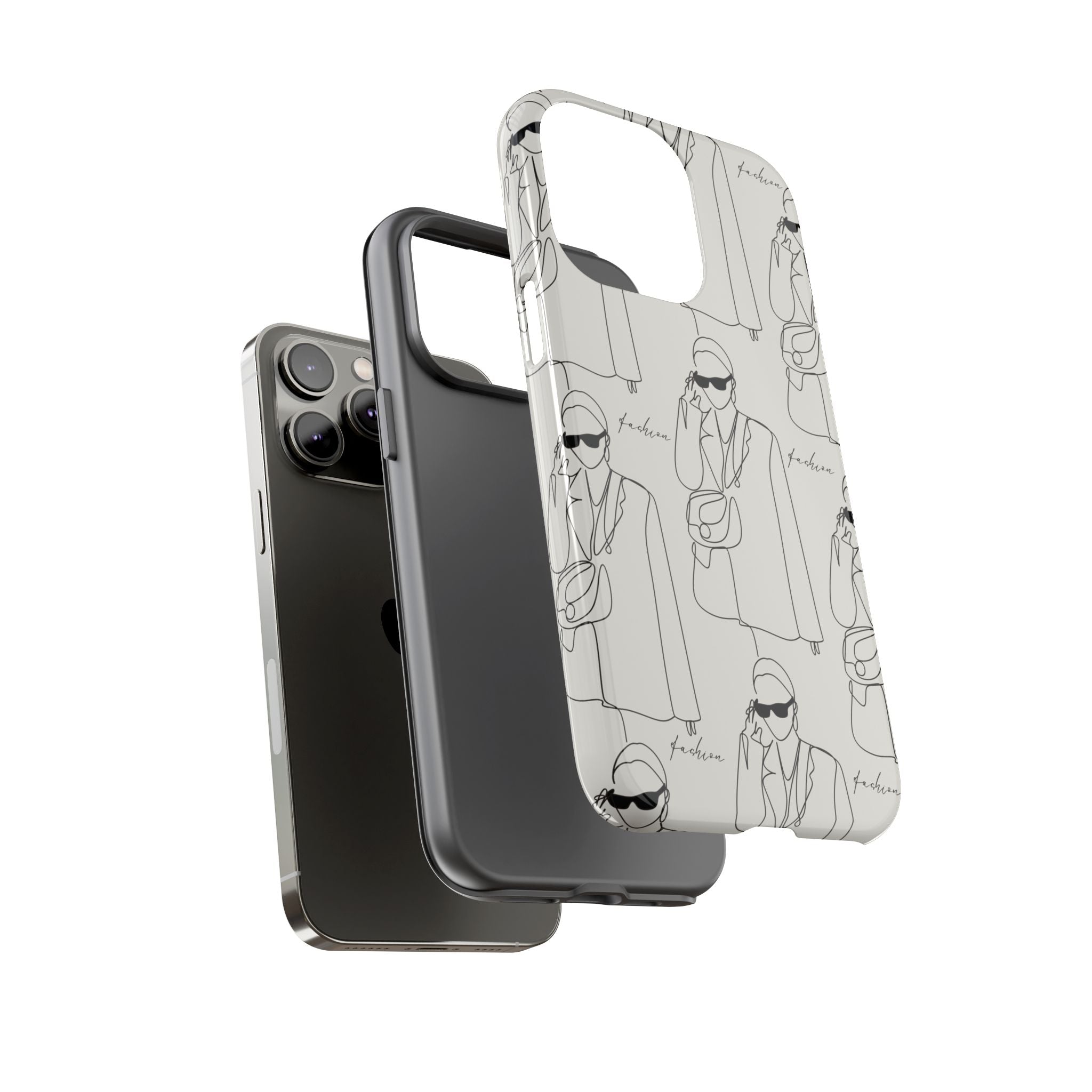 Fashion Sketch Phone Case — Minimalist Chic Designer Pattern