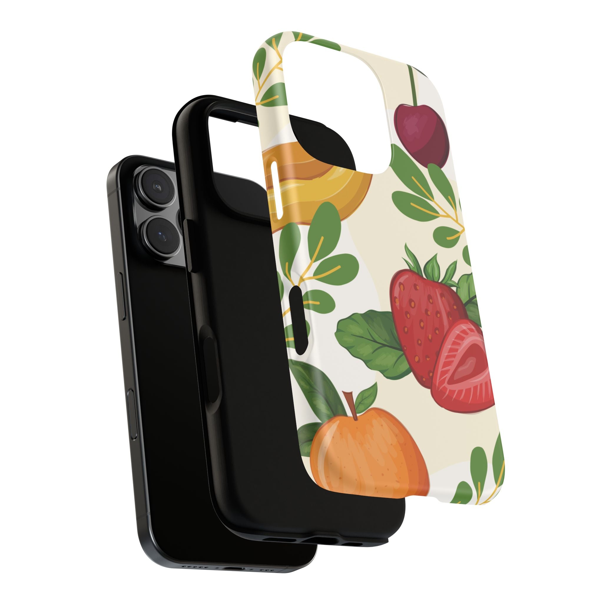 Fruit Pattern Tough Case — Floral Strawberry & Banana Phone Cover