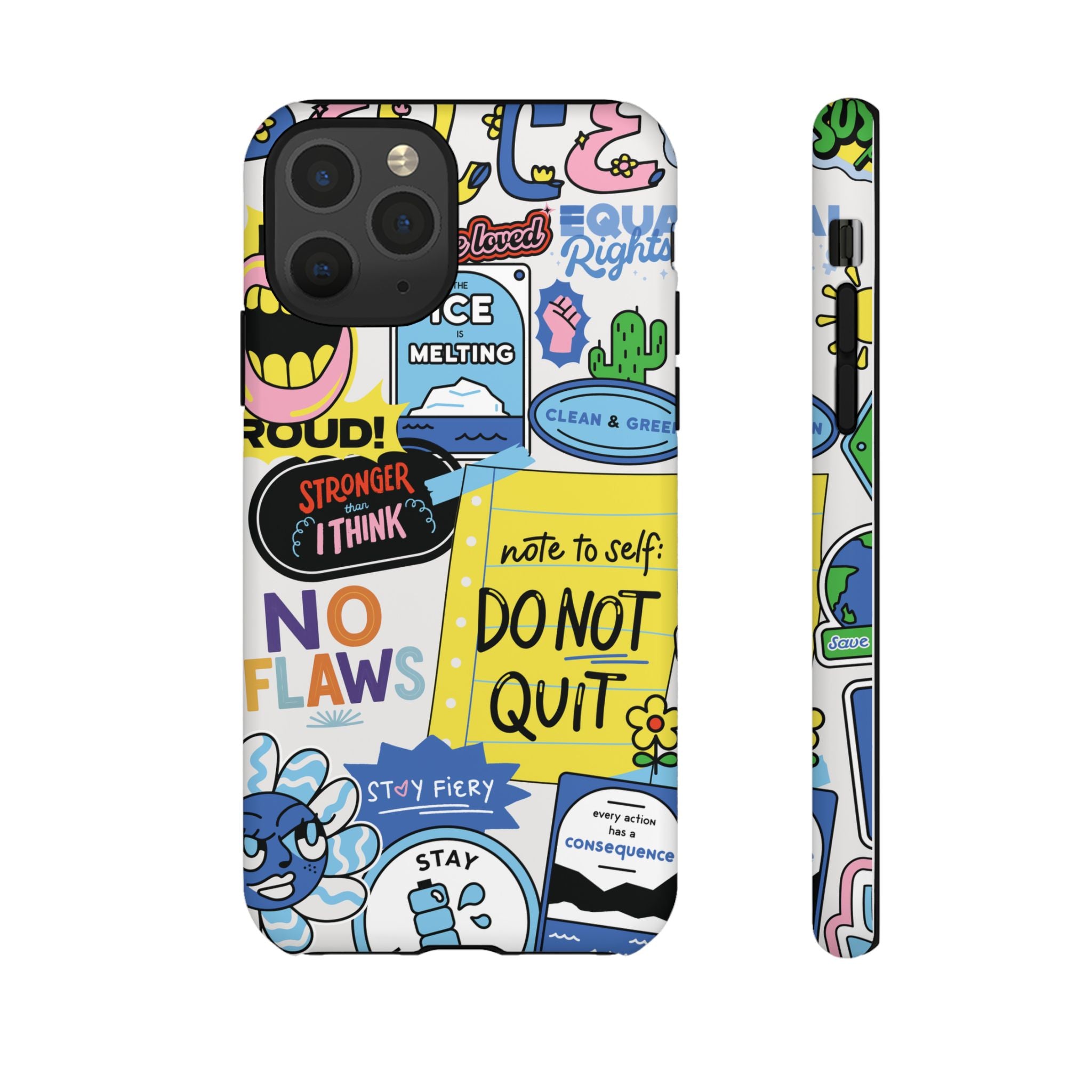 Sticker Collage Phone Case — Motivational "Do Not Quit" Protective Cover