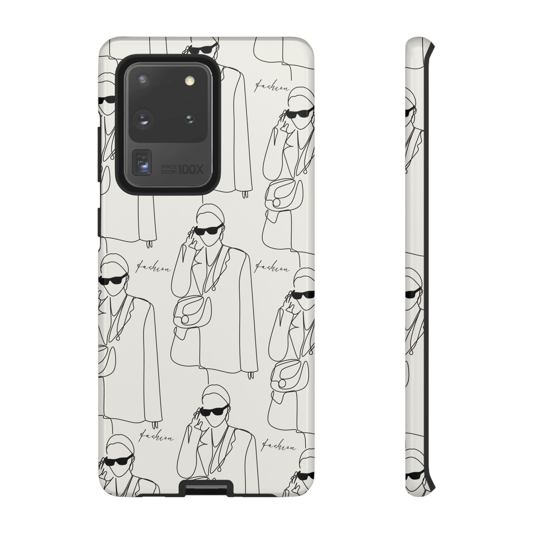 Fashion Sketch Phone Case — Minimalist Chic Designer Pattern