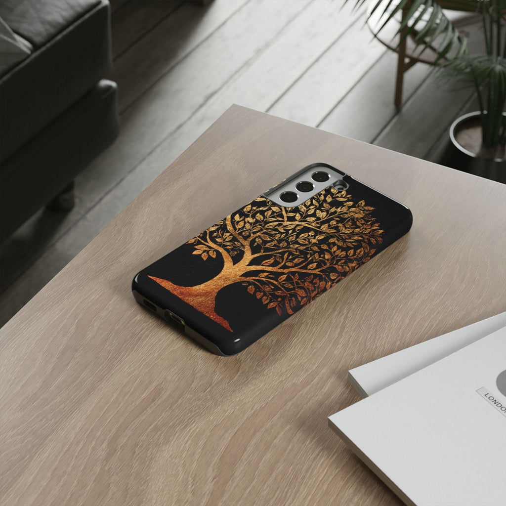 Golden Tree Phone Case, Tough Cases, Nature Lover Gift