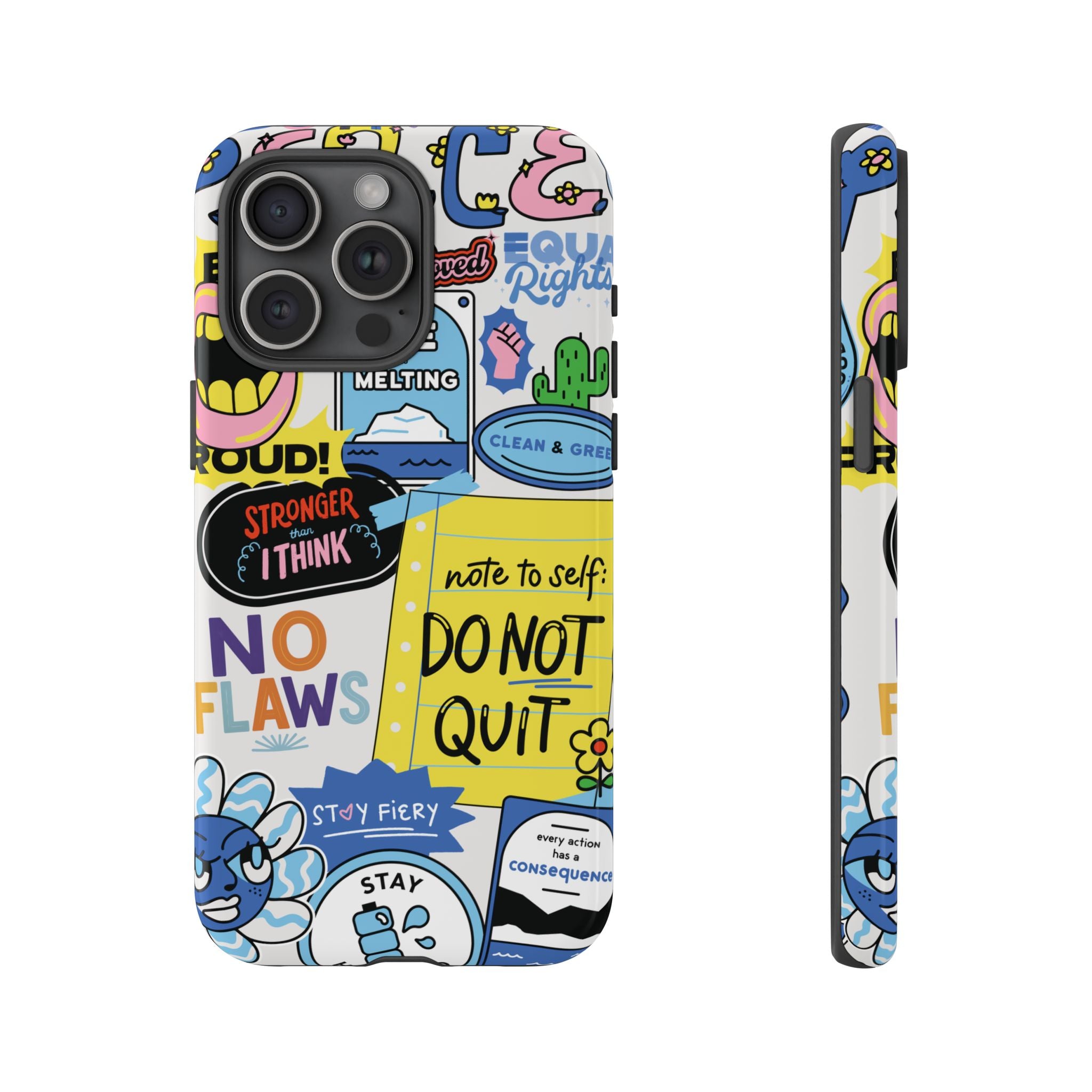 Sticker Collage Phone Case — Motivational "Do Not Quit" Protective Cover