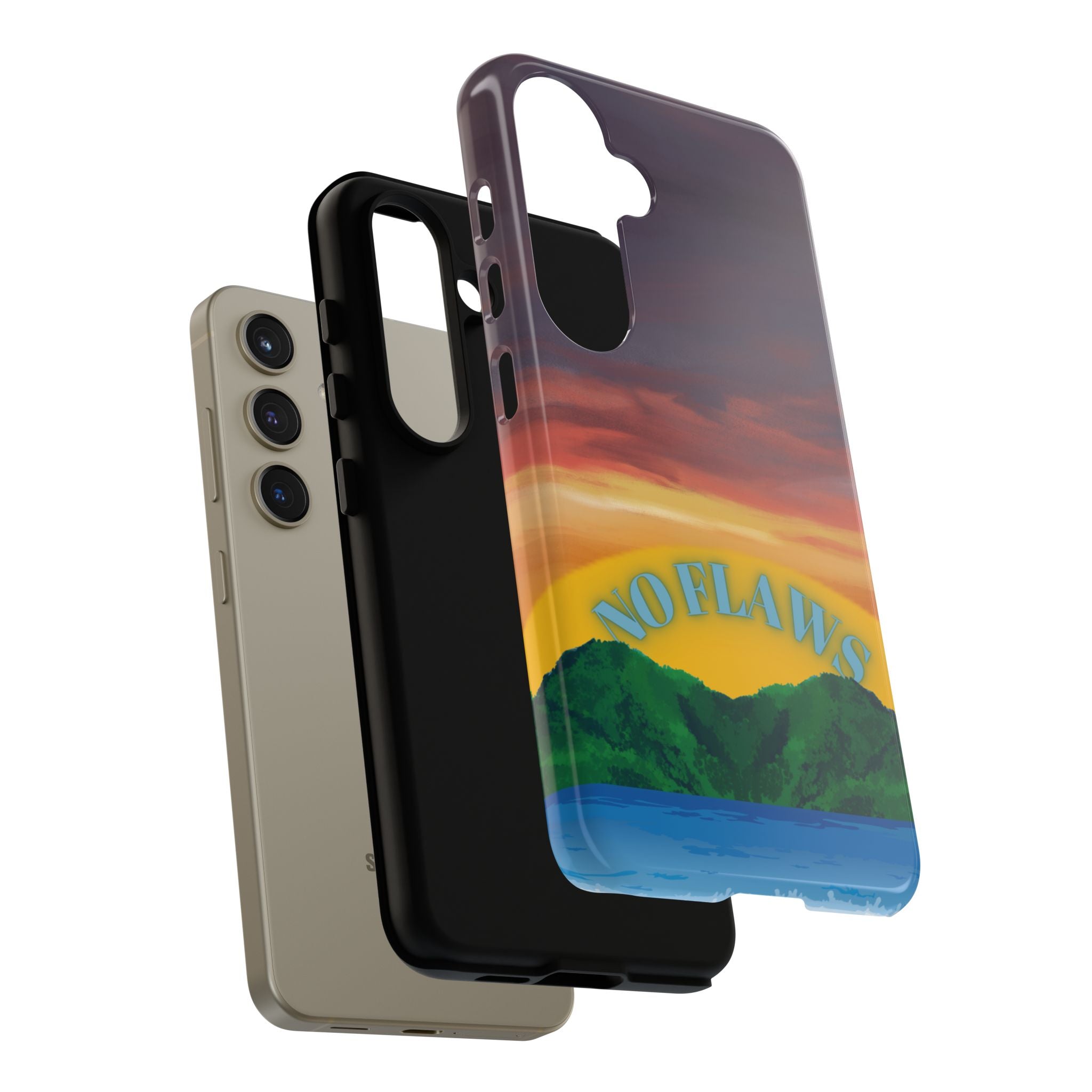 Sunset 'No Flaws' Tough Phone Case — Tropical Beach Protective Cover