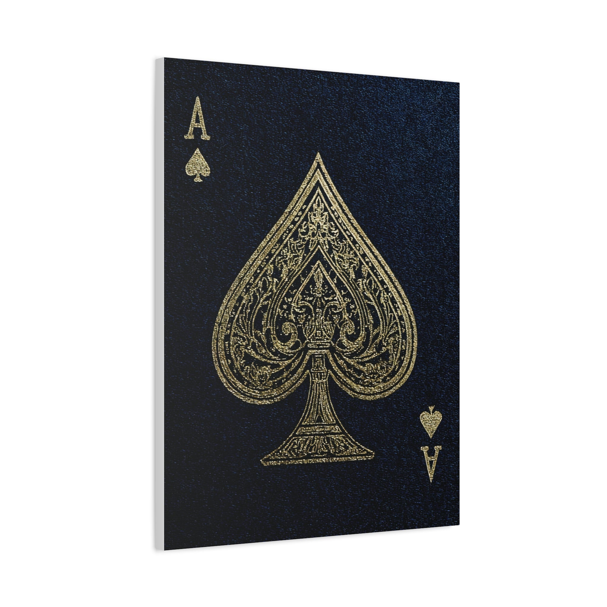 Ace of Spades Gold Foil Canvas Art – Playing Card Wall Decor