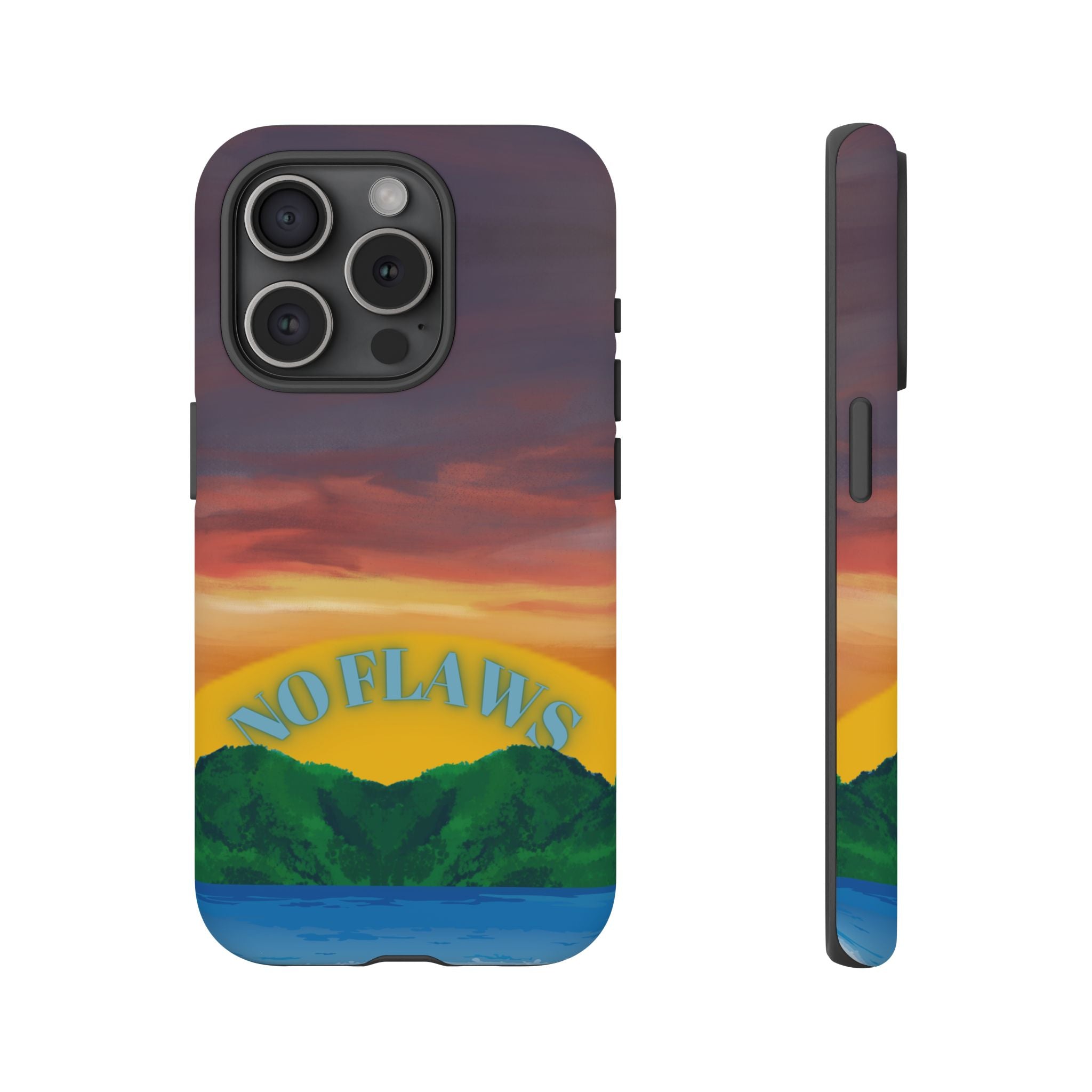 Sunset 'No Flaws' Tough Phone Case — Tropical Beach Protective Cover