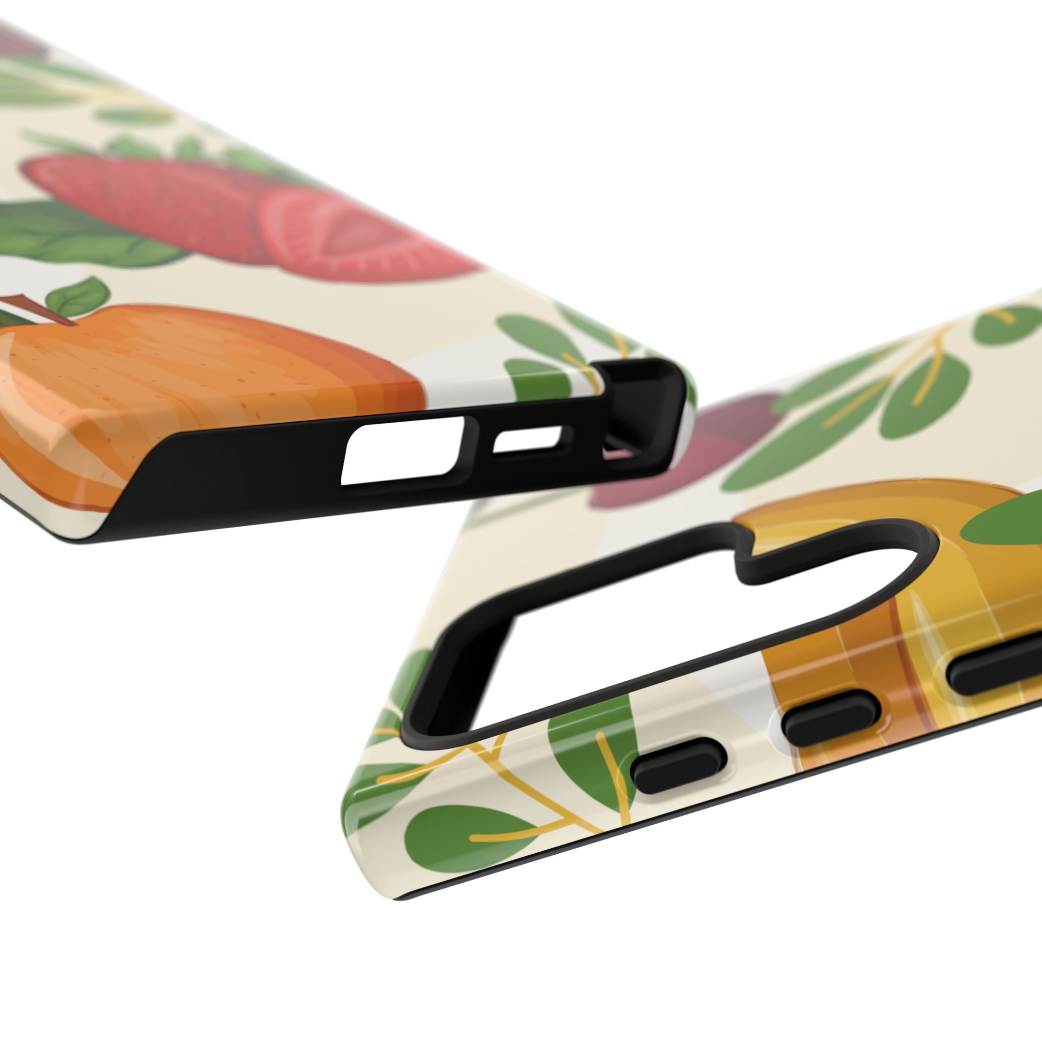 Fruit Pattern Tough Case — Floral Strawberry & Banana Phone Cover