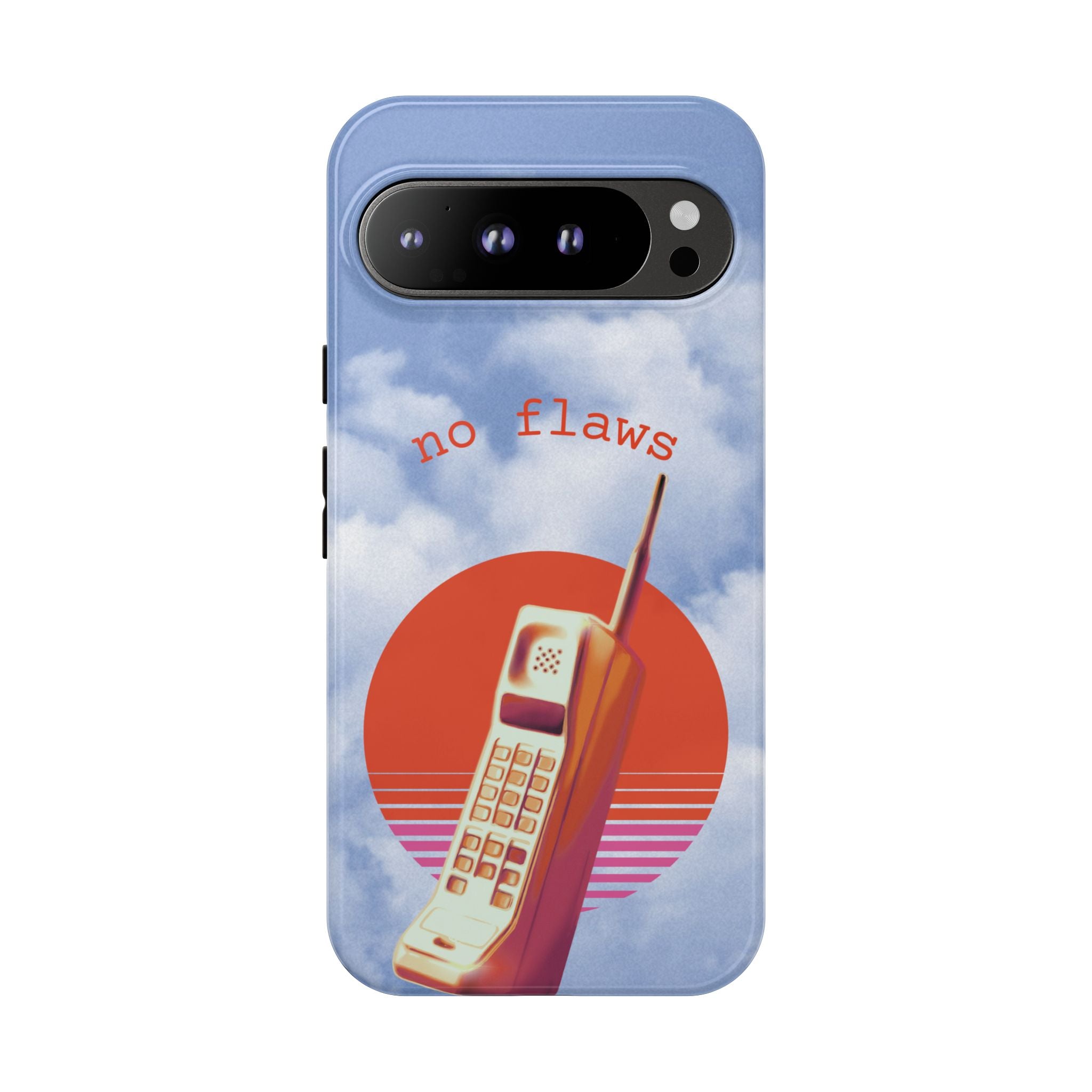 Retro “No Flaws” Phone Tough Case — Vintage 90s Aesthetic Protective Phone Case