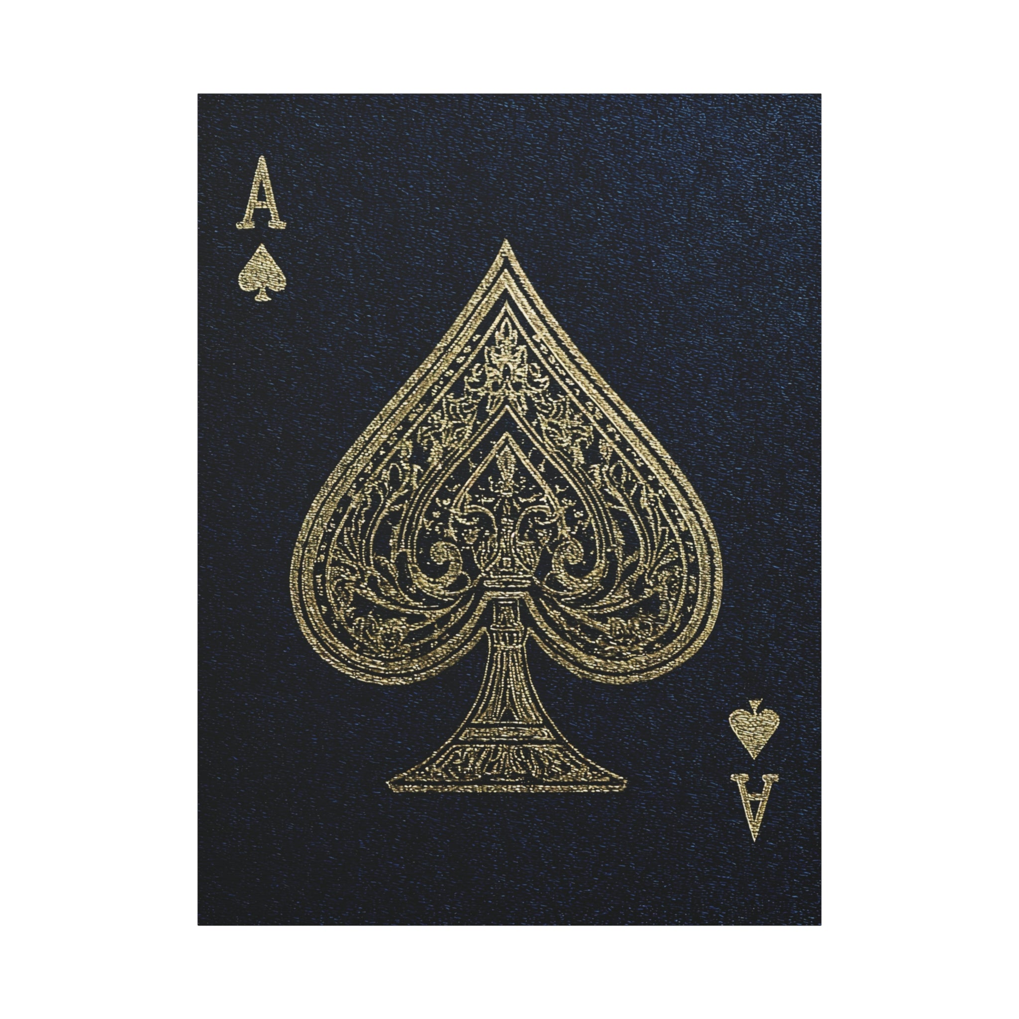 Ace of Spades Gold Foil Canvas Art – Playing Card Wall Decor