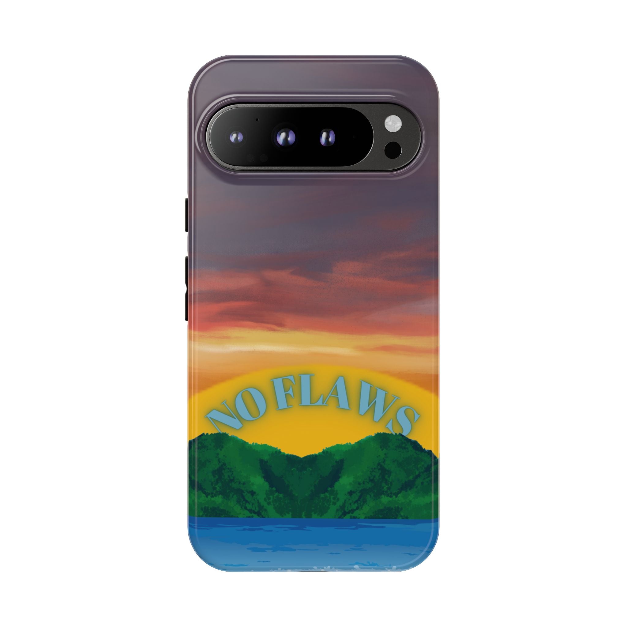 Sunset 'No Flaws' Tough Phone Case — Tropical Beach Protective Cover