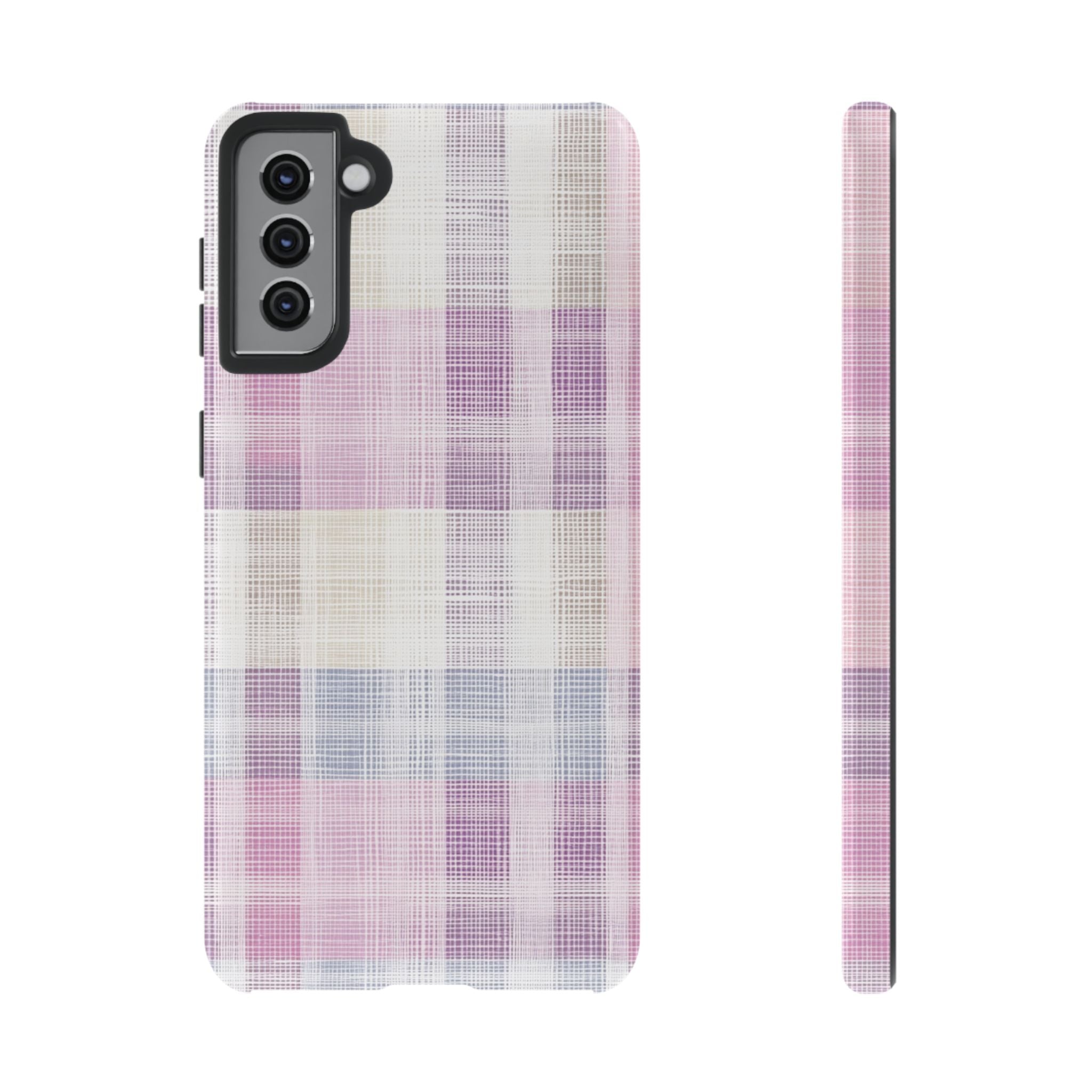 Pink Plaid Phone Case, Trendy Accessories, Birthday, Everyday Use, Tough Cases