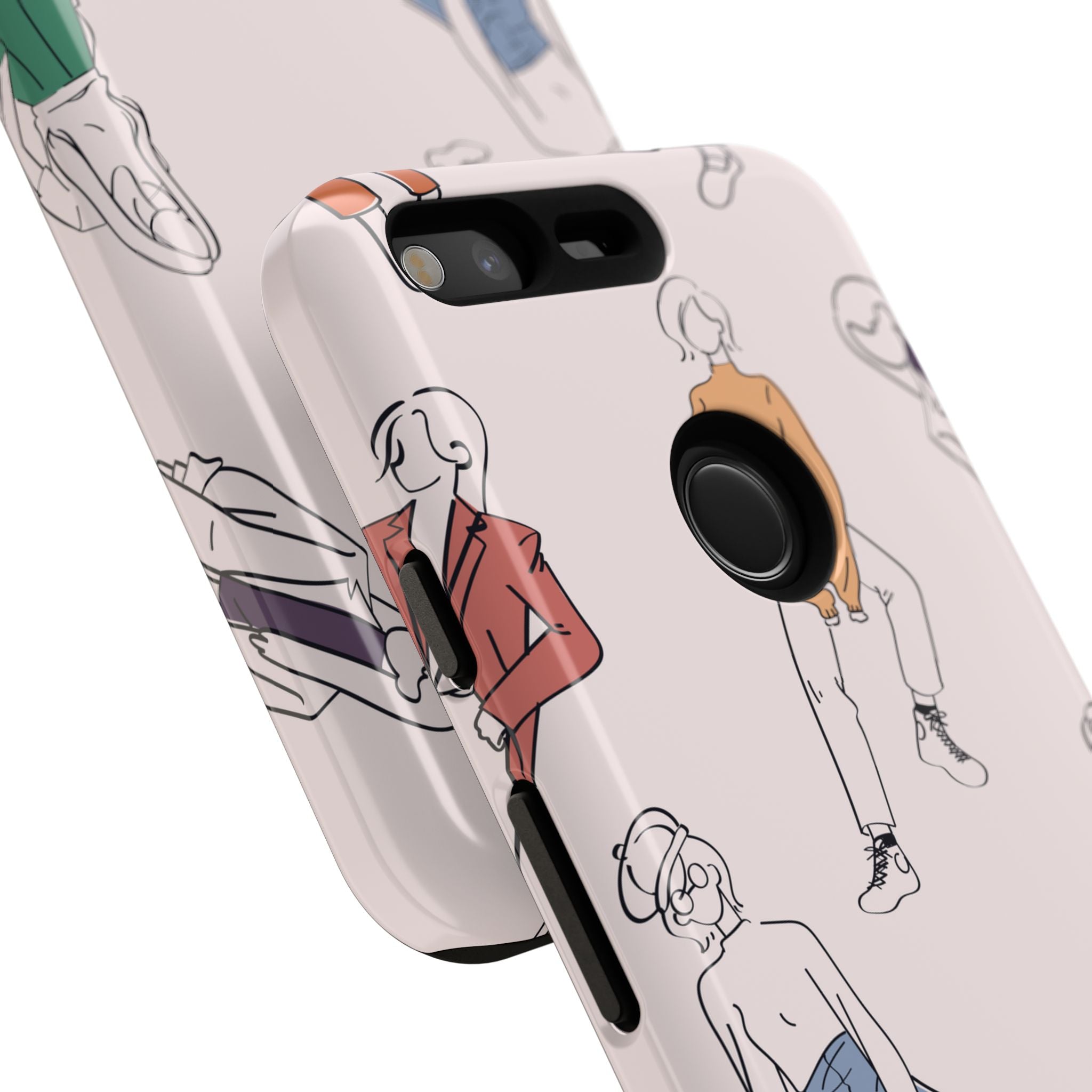 Dancing Women Pattern Phone Case — Chic Pastel Protective Phone Cover