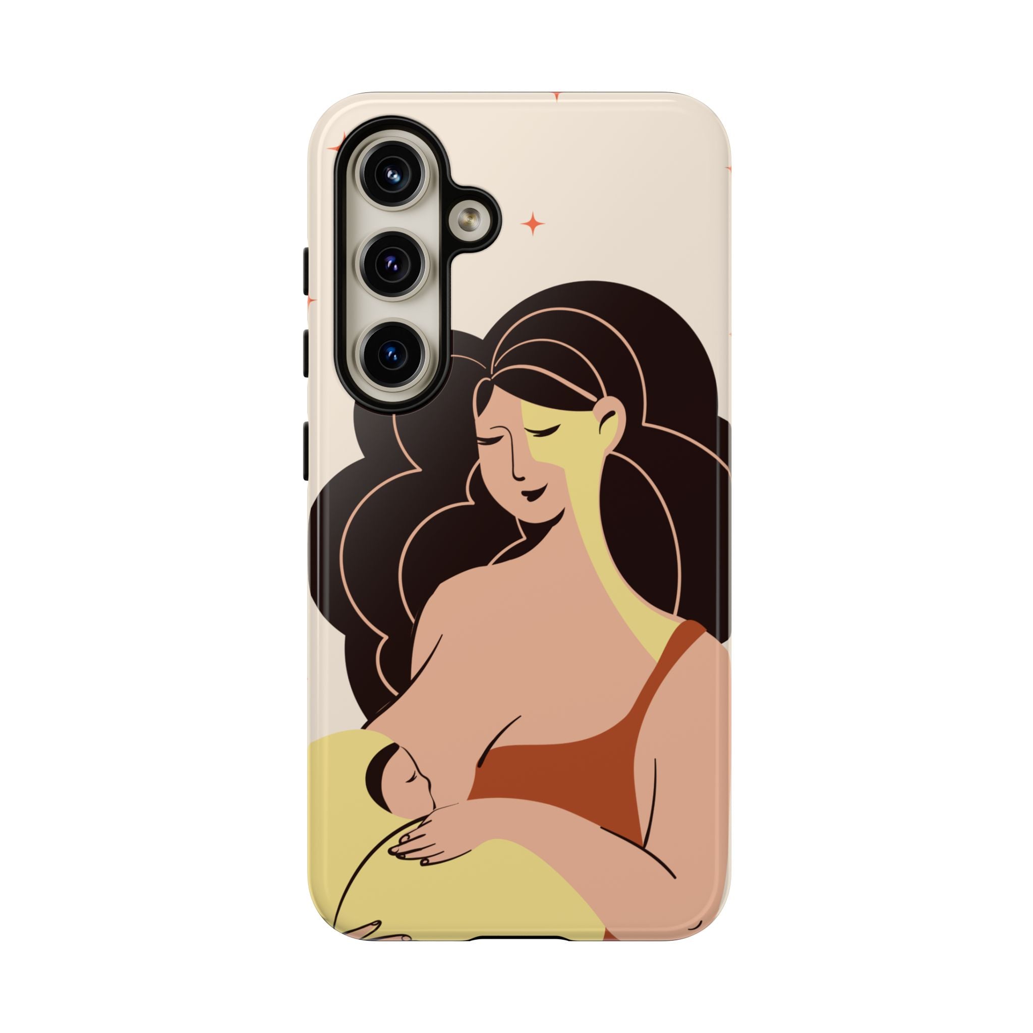 Mother Nursing Baby Illustration, Soft Pastel Mom & Child Protective Cover