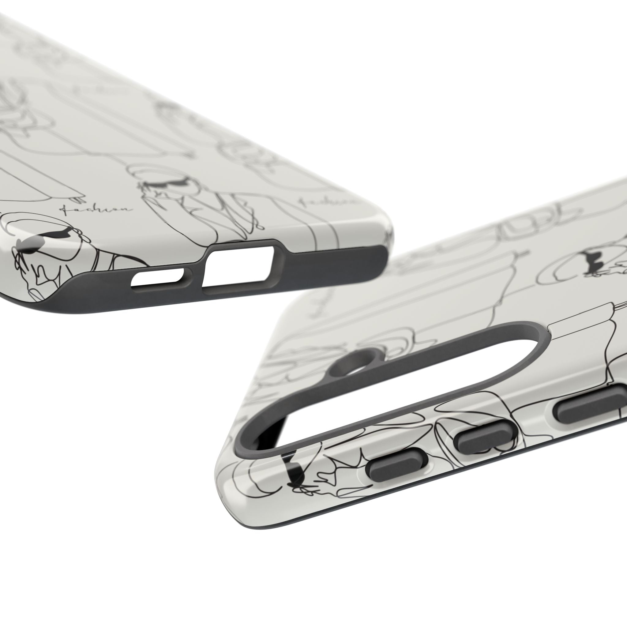 Fashion Sketch Phone Case — Minimalist Chic Designer Pattern