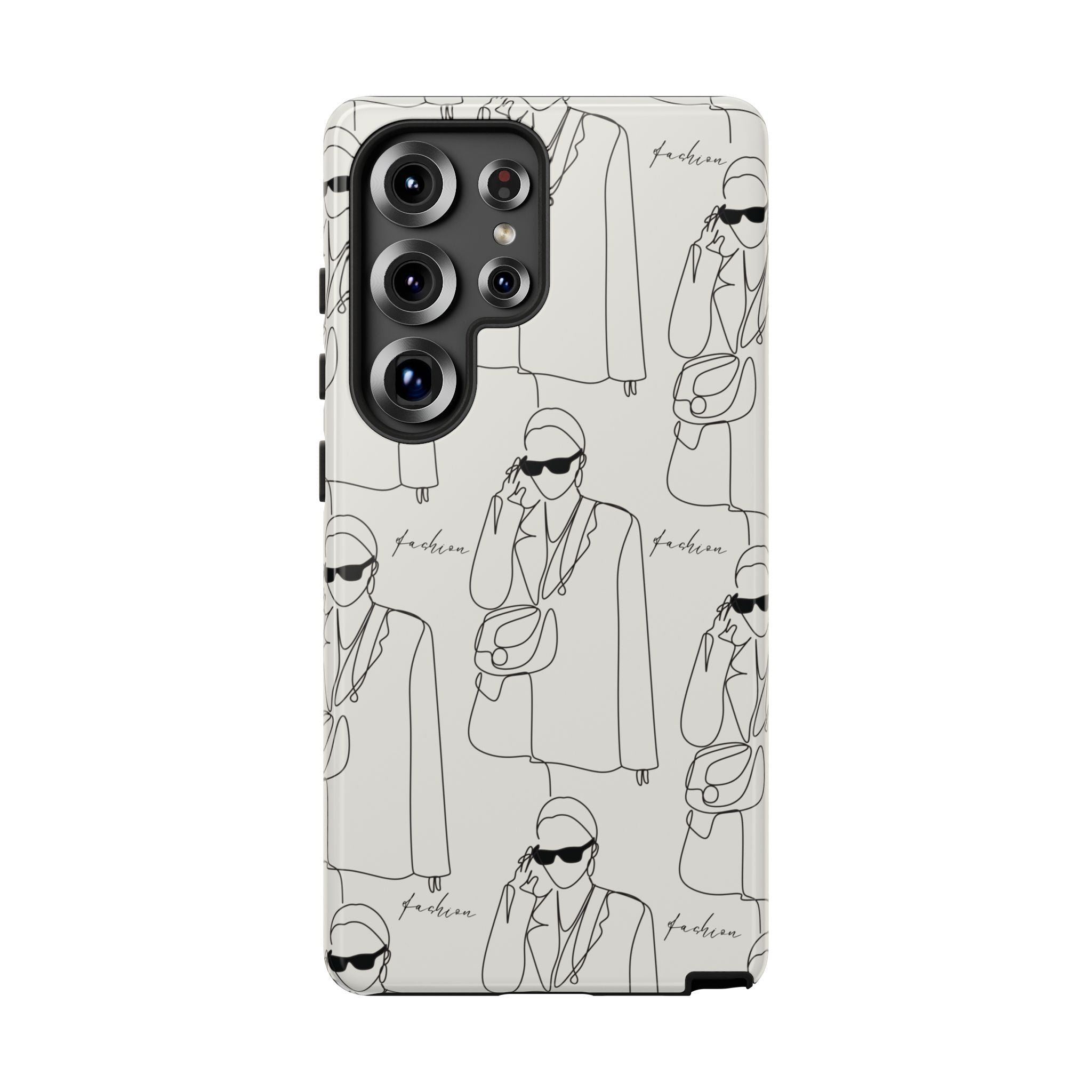 Fashion Sketch Phone Case — Minimalist Chic Designer Pattern