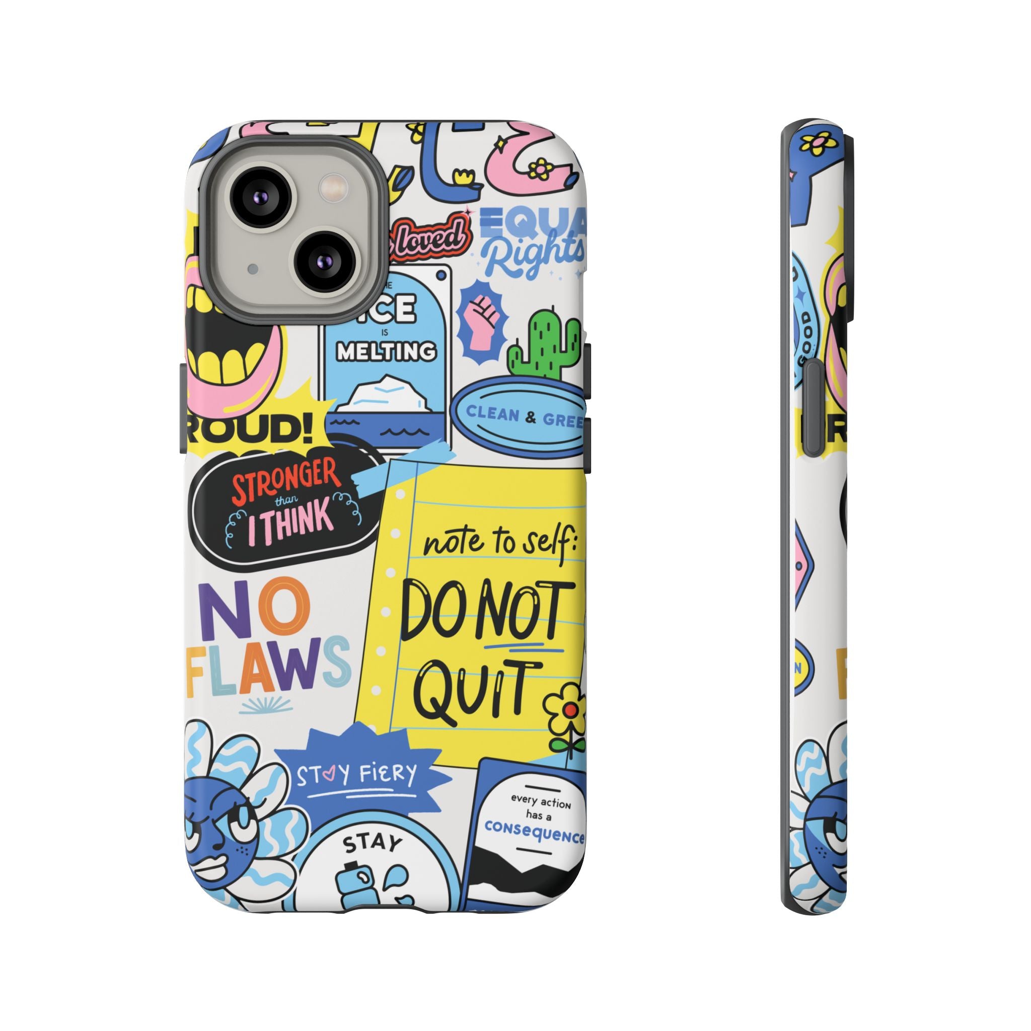 Sticker Collage Phone Case — Motivational "Do Not Quit" Protective Cover