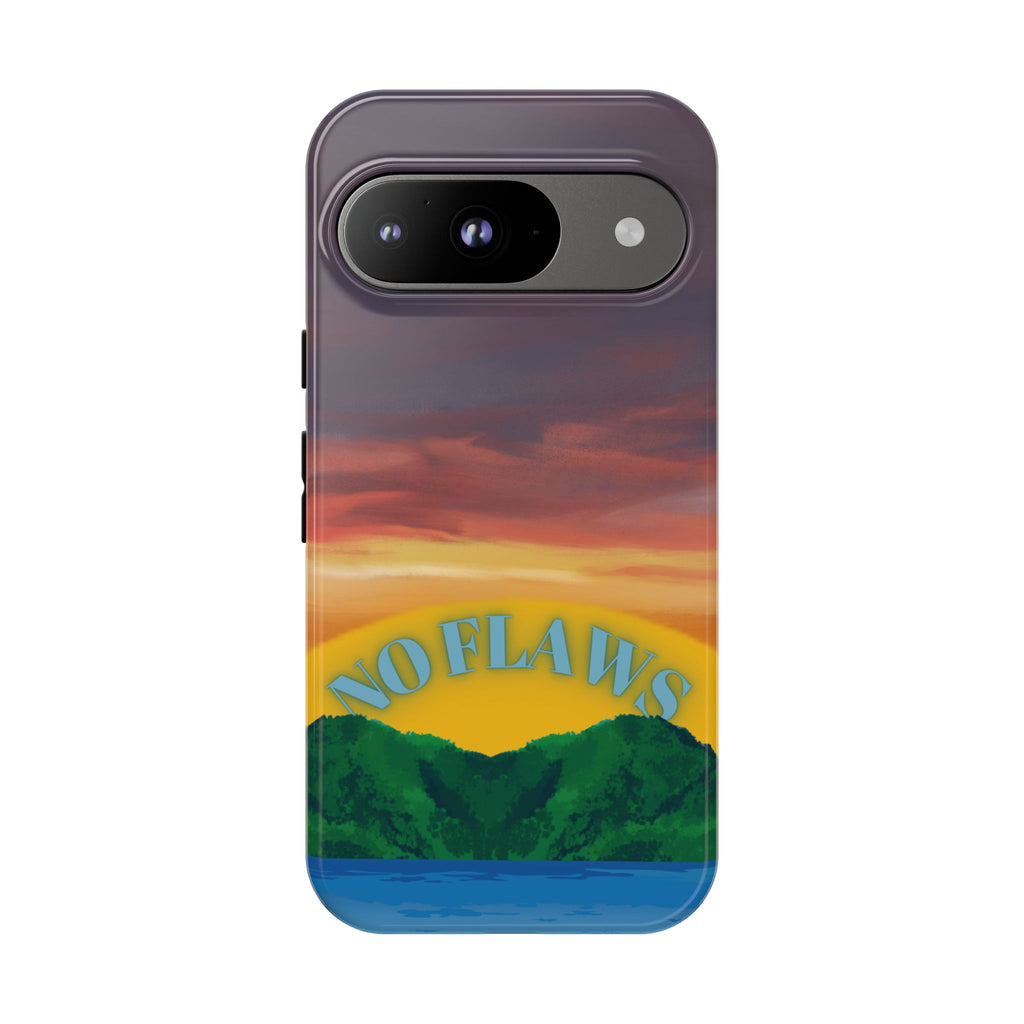 Sunset 'No Flaws' Tough Phone Case — Tropical Beach Protective Cover