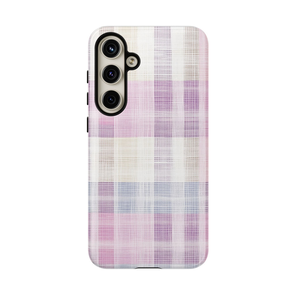 Pink Plaid Phone Case, Trendy Accessories, Birthday, Everyday Use, Tough Cases