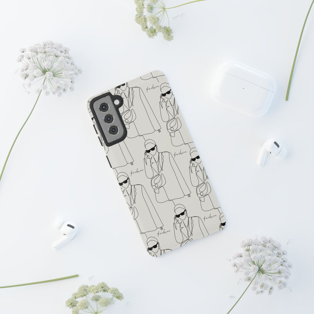 Fashion Sketch Phone Case — Minimalist Chic Designer Pattern