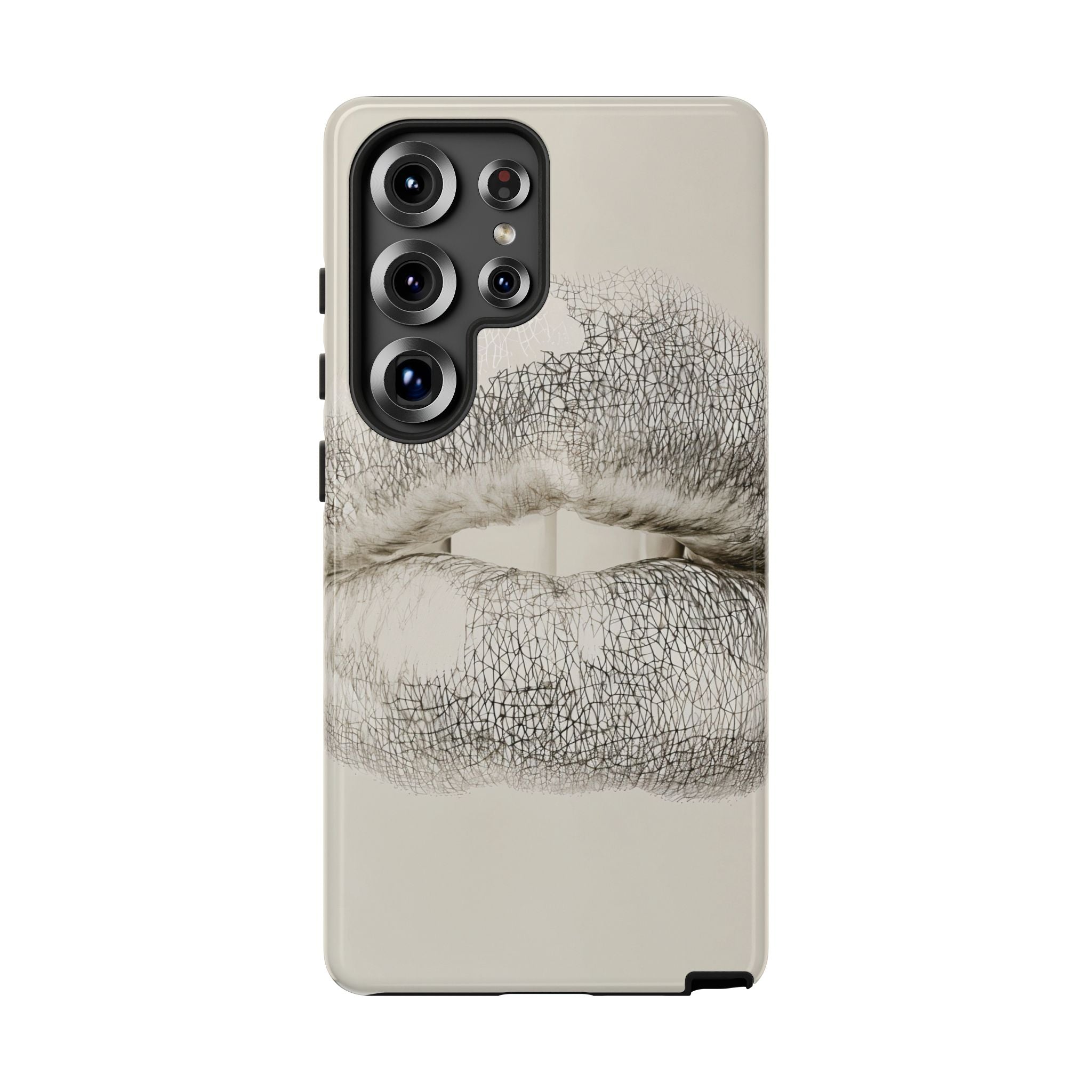 Kiss Print Tough Phone Case – Minimalist Lip Art Protective Cover
