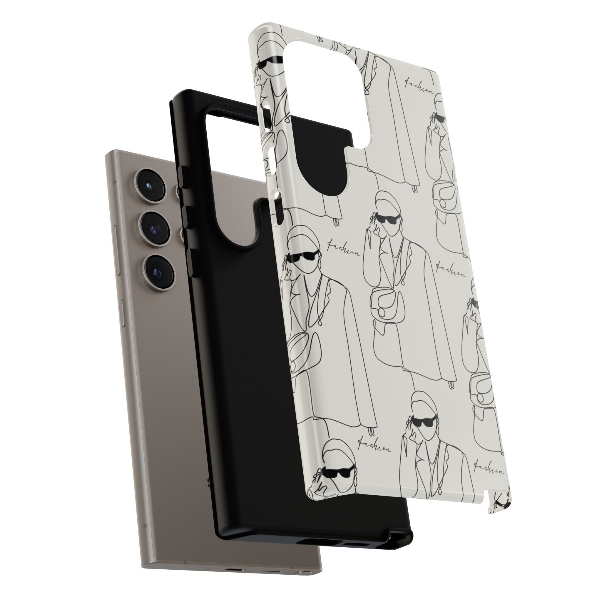 Fashion Sketch Phone Case — Minimalist Chic Designer Pattern